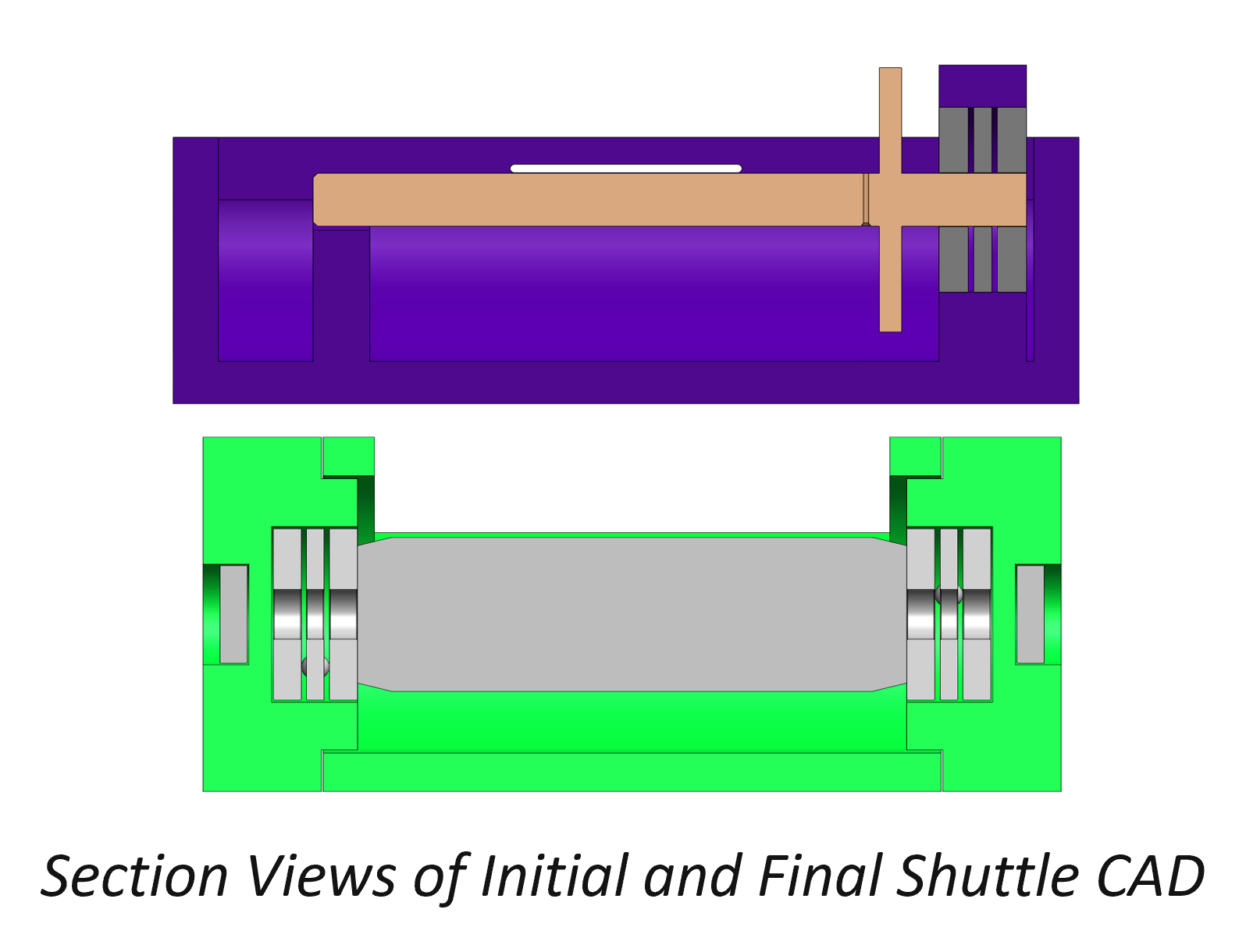 Initial Shuttle Design (top) & Final Shuttle Design (bottom)