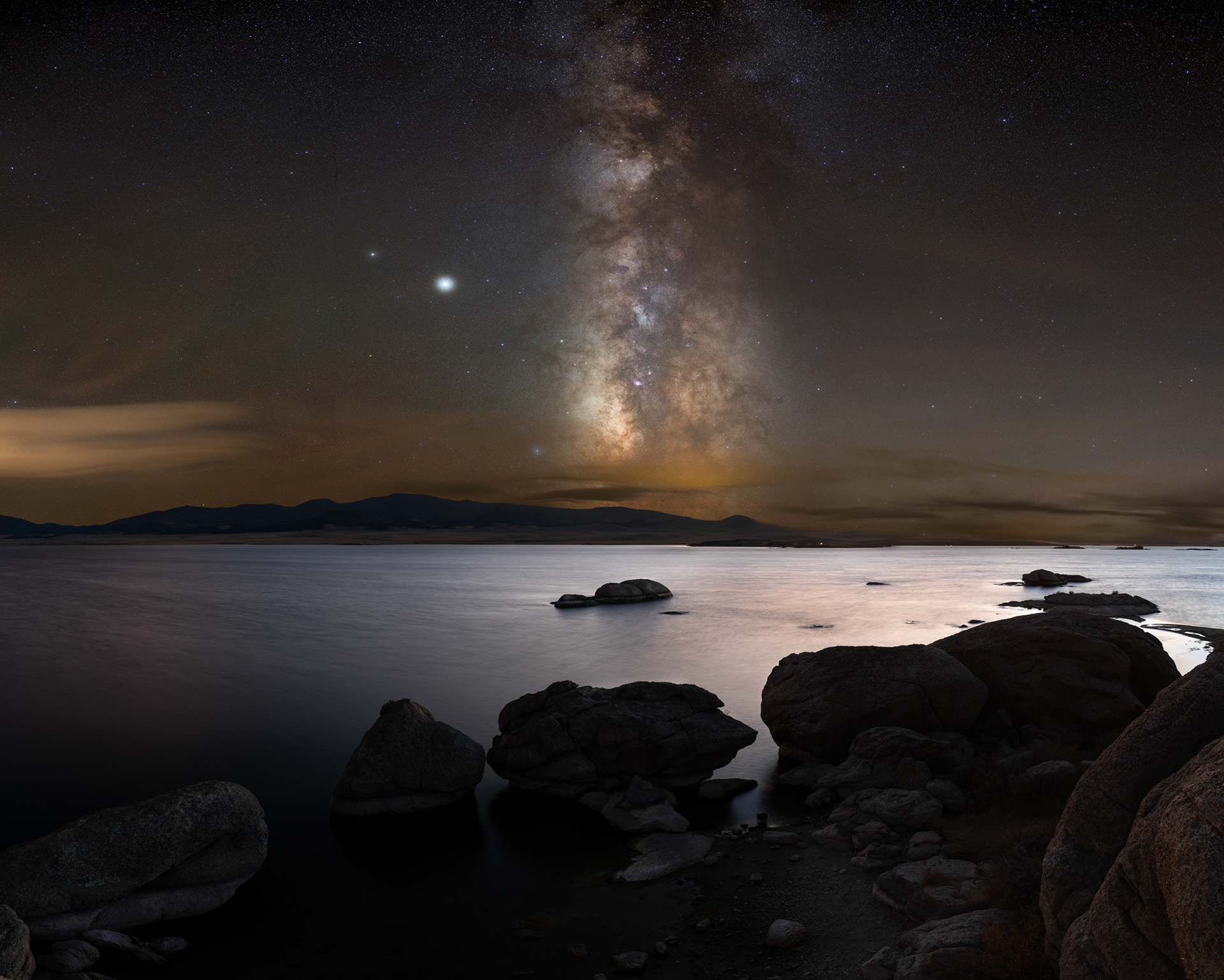 Eleven Mile Canyon Reservoir Milky Way Panorama