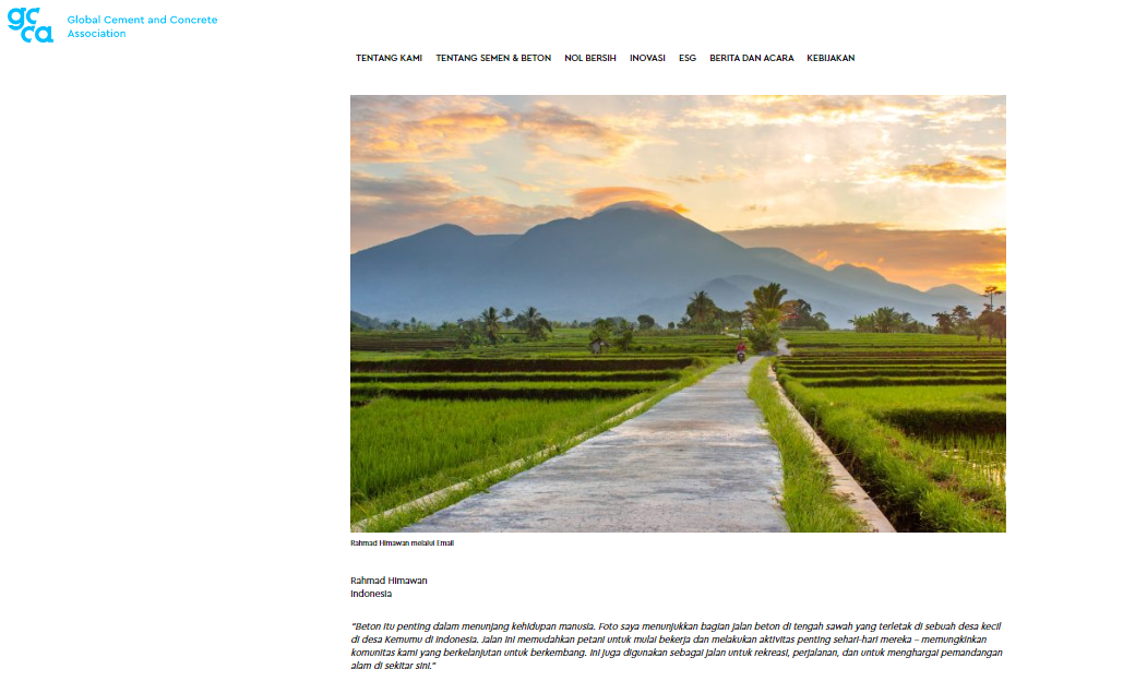WINNER SUSTAINABLE CONCRETE PROFESSIONAL WINNER. Rahmad Himawan