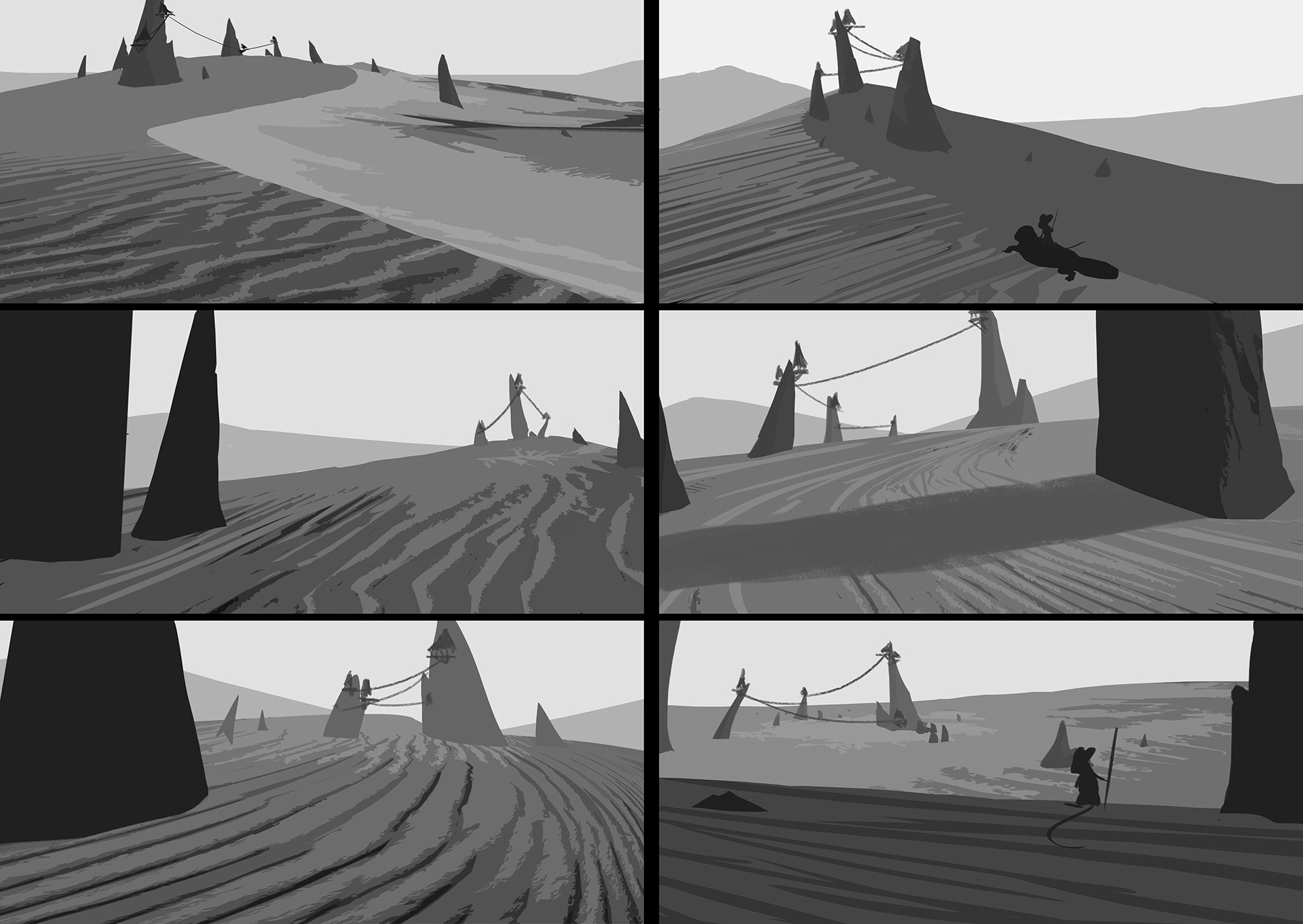 B&W Fantasy Desert Thumbnails