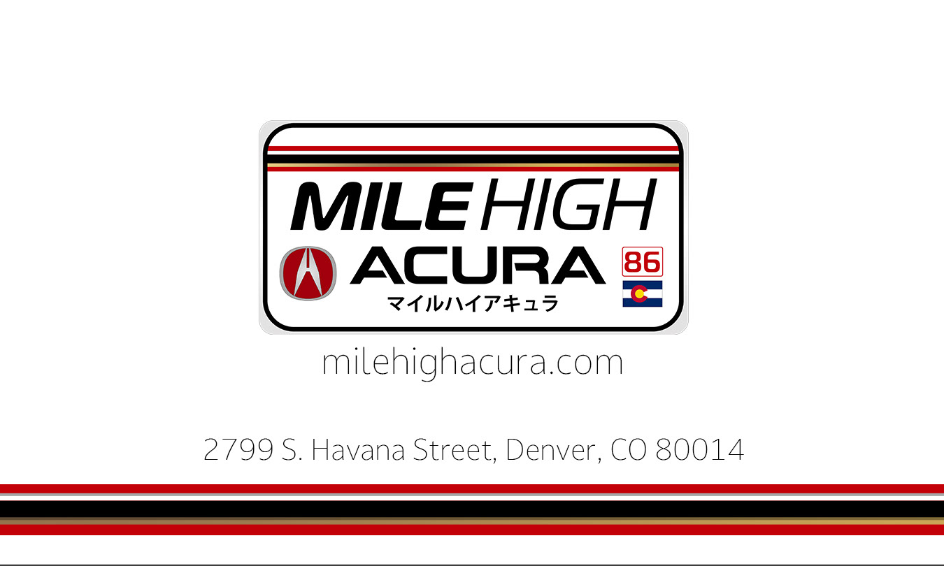 Mile High Acura Business Card - Back