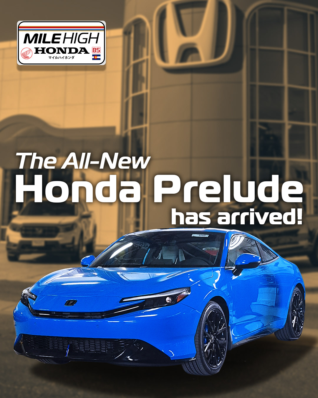Social Media Post promoting arrival of new Honda Prelude