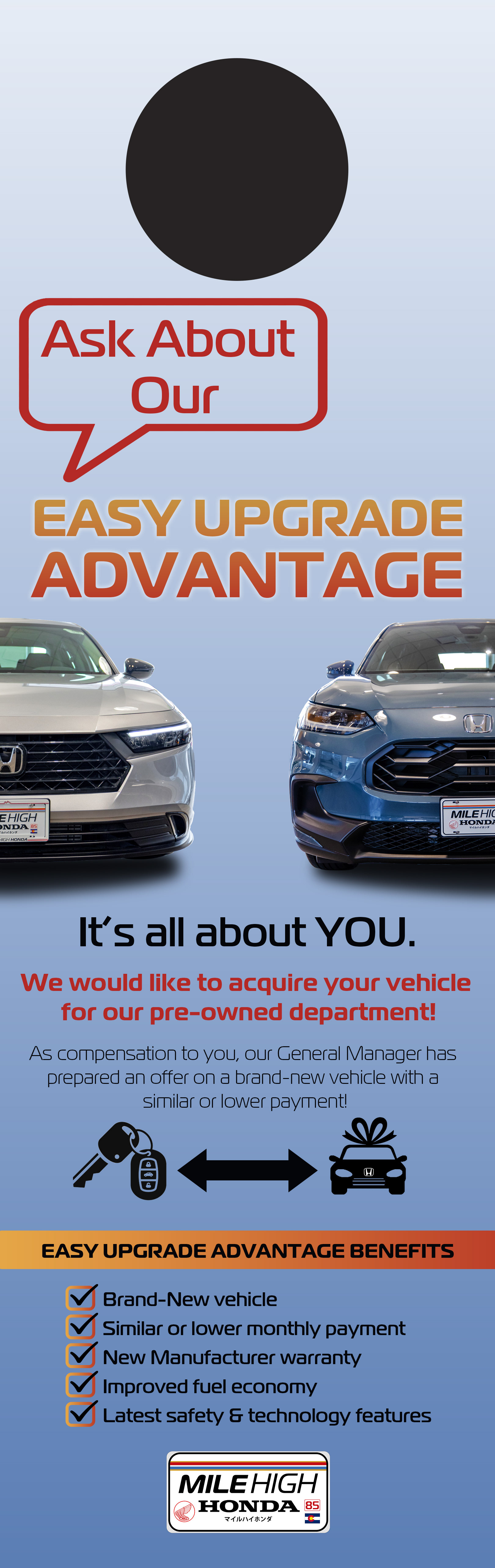 Vehicle Exchange Hang Tag