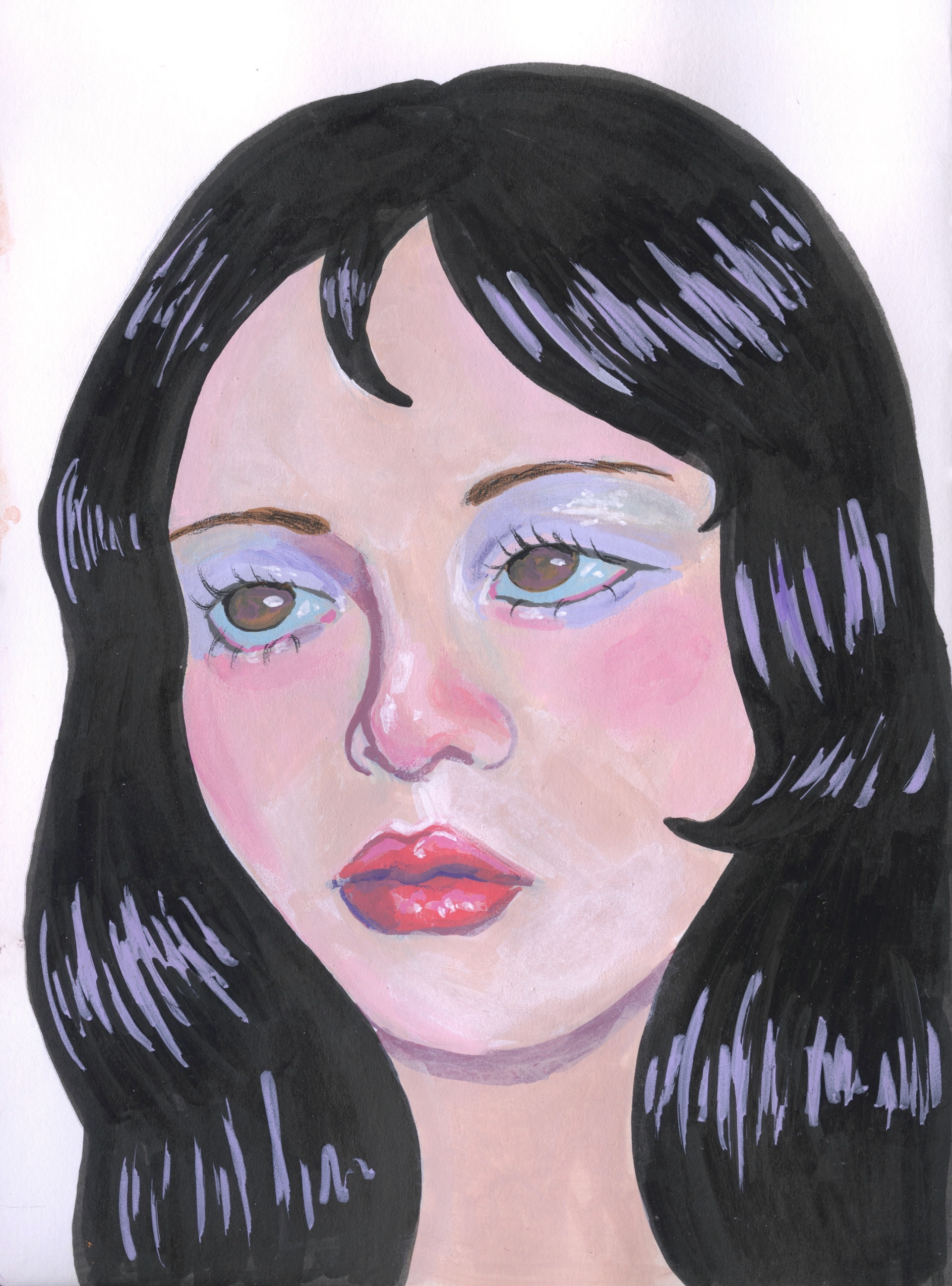 Portrait, acrylic markers