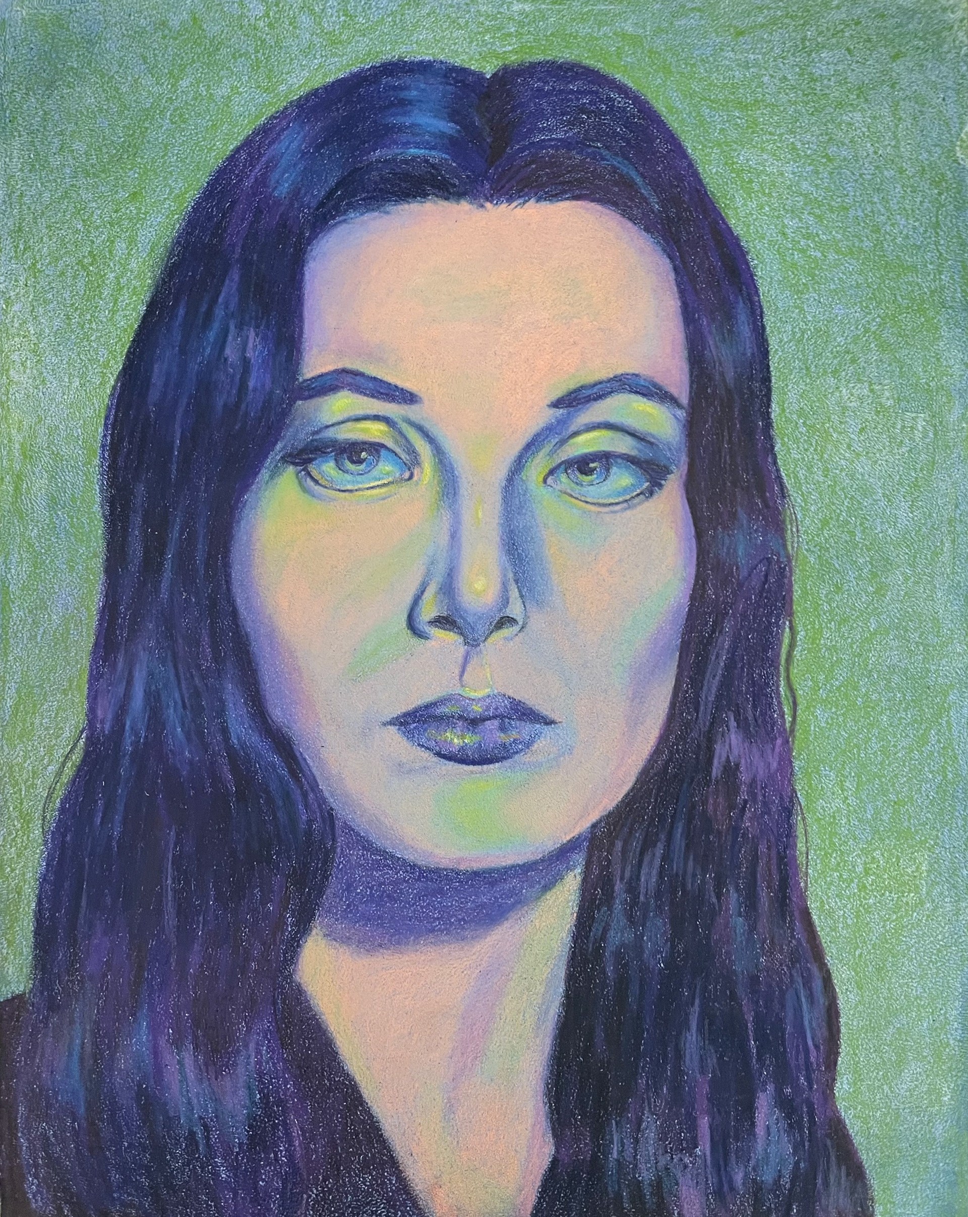 Morticia Addams, colored pencil