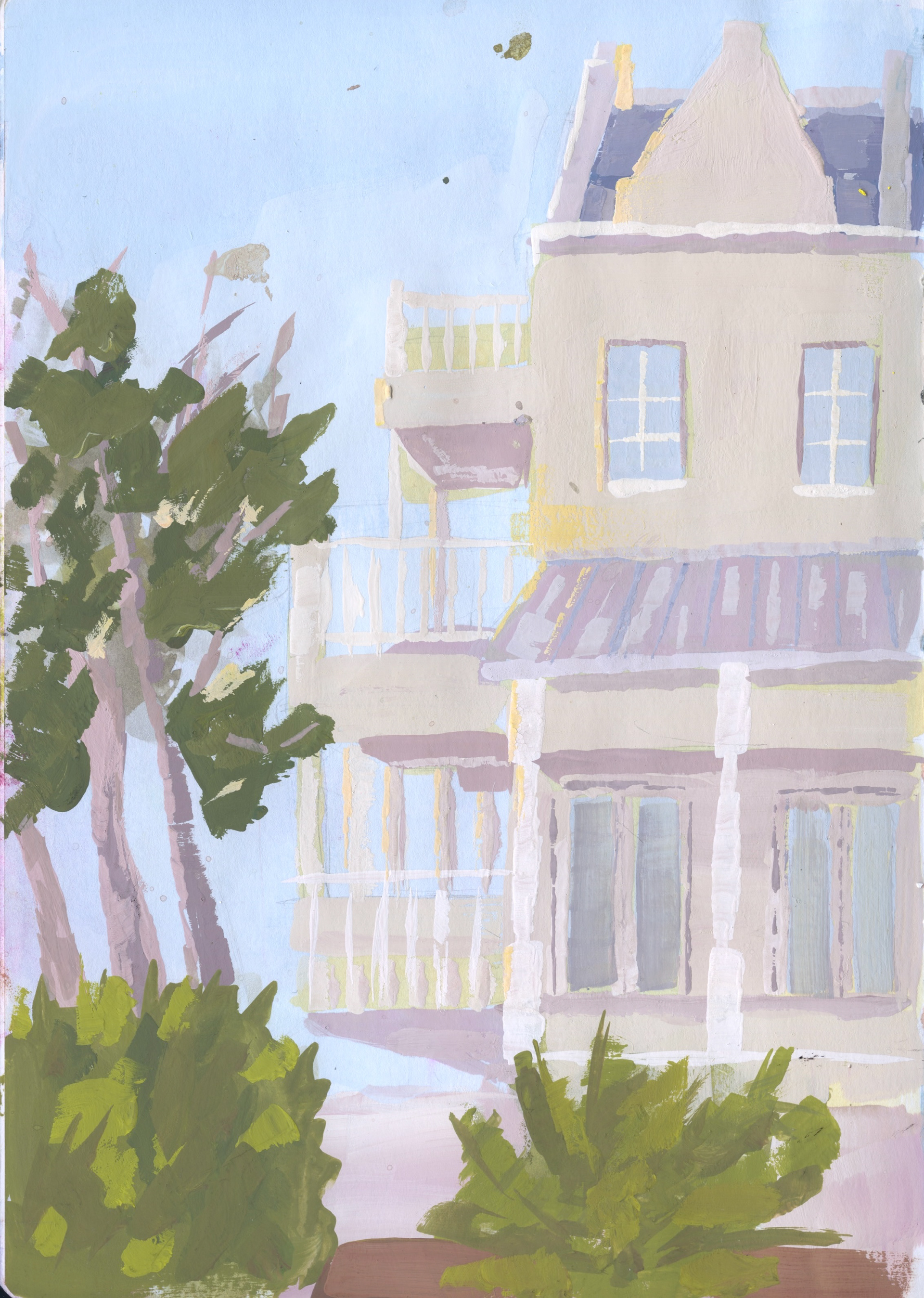 Rosemary Beach Plein Air, gouache