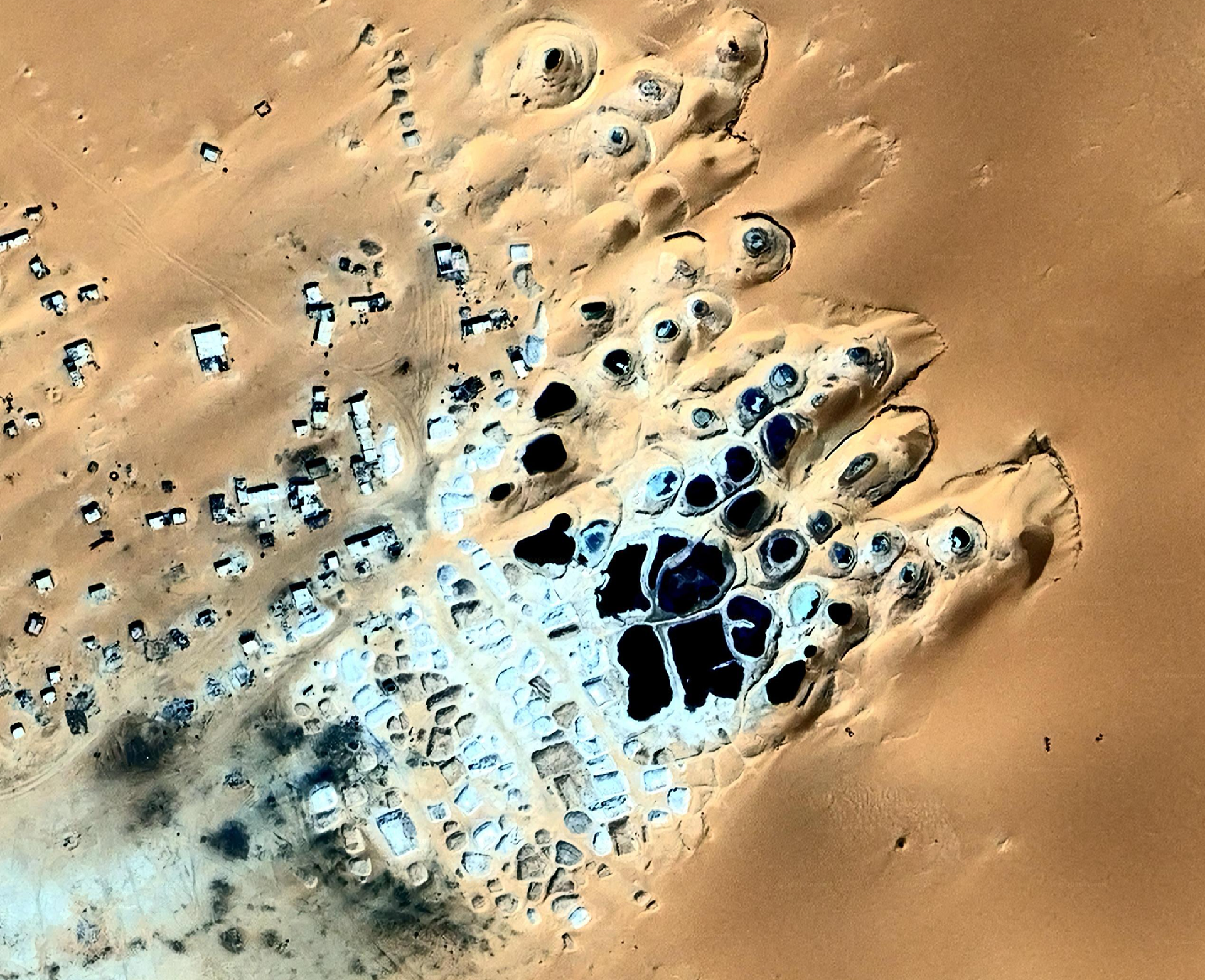 Atroun Well, West Darfur Satellite image, April 2024 This mining site was the first image to evoke, for me, the idea of landscape as injury. Ironically, it is located in West Darfur, a region that has been devastated by cycles of violent conflict since 2003 and that, during the current war, has witnessed some of its most brutal atrocities. At the time of the image, the area was under the control of the Rapid Support Forces (Rapid Support Forces (RSF)) militia, one of the major armed parties in the conflict. 