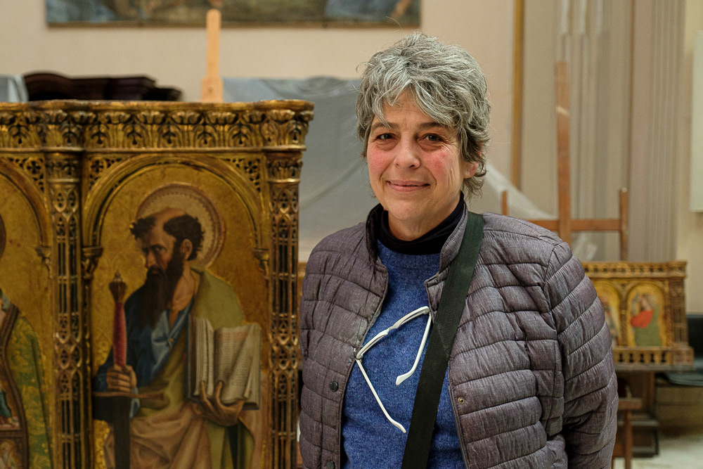 La prof.ssa e restauratrice  Allegri Rossana, responsabile del restauro.