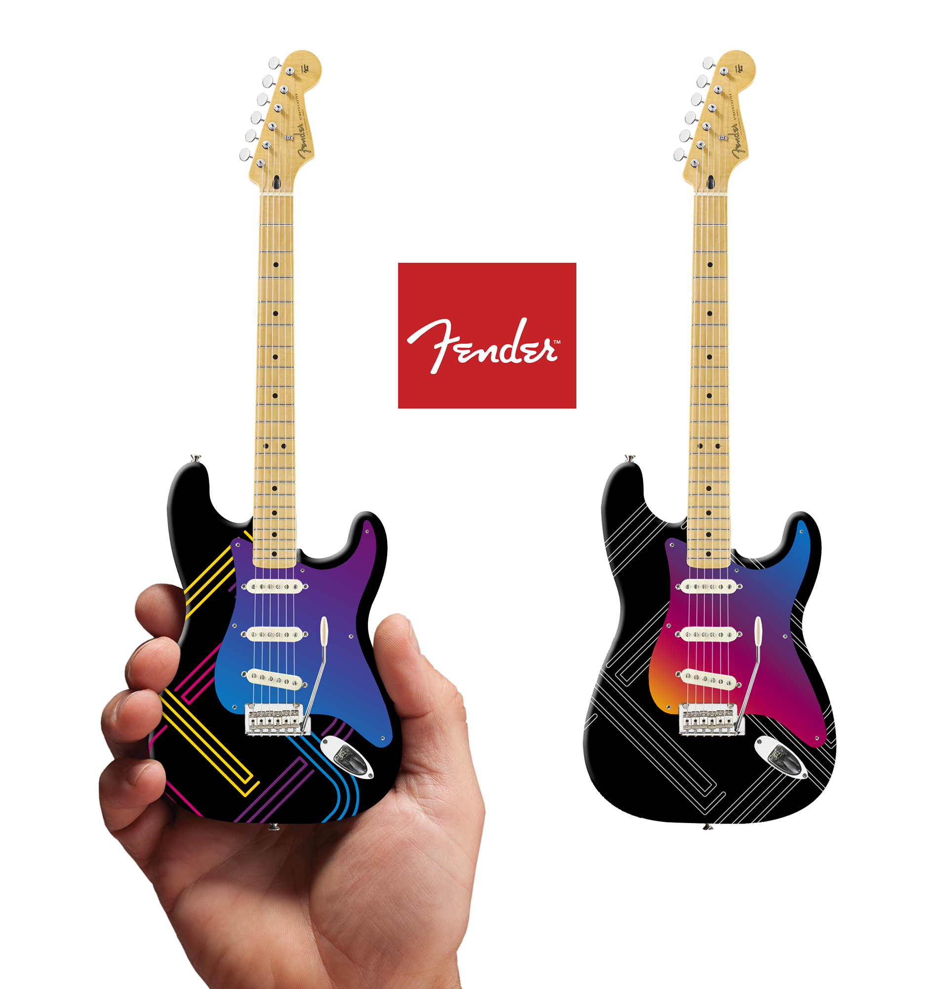 mockups of the front of the guitar