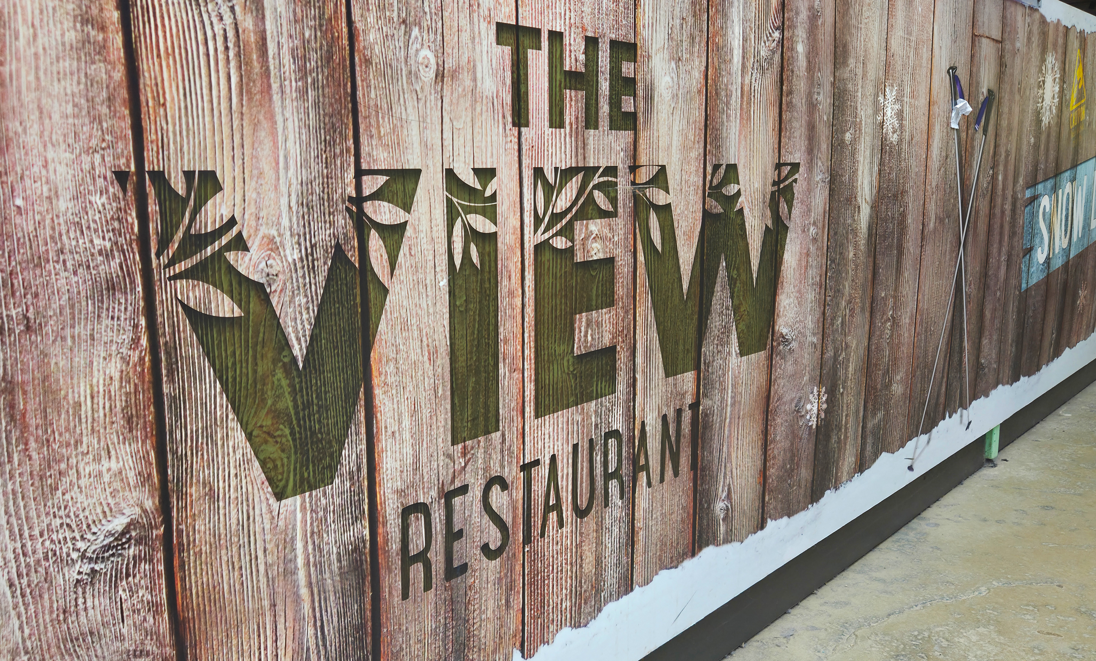 The View Restaurant branding and signage