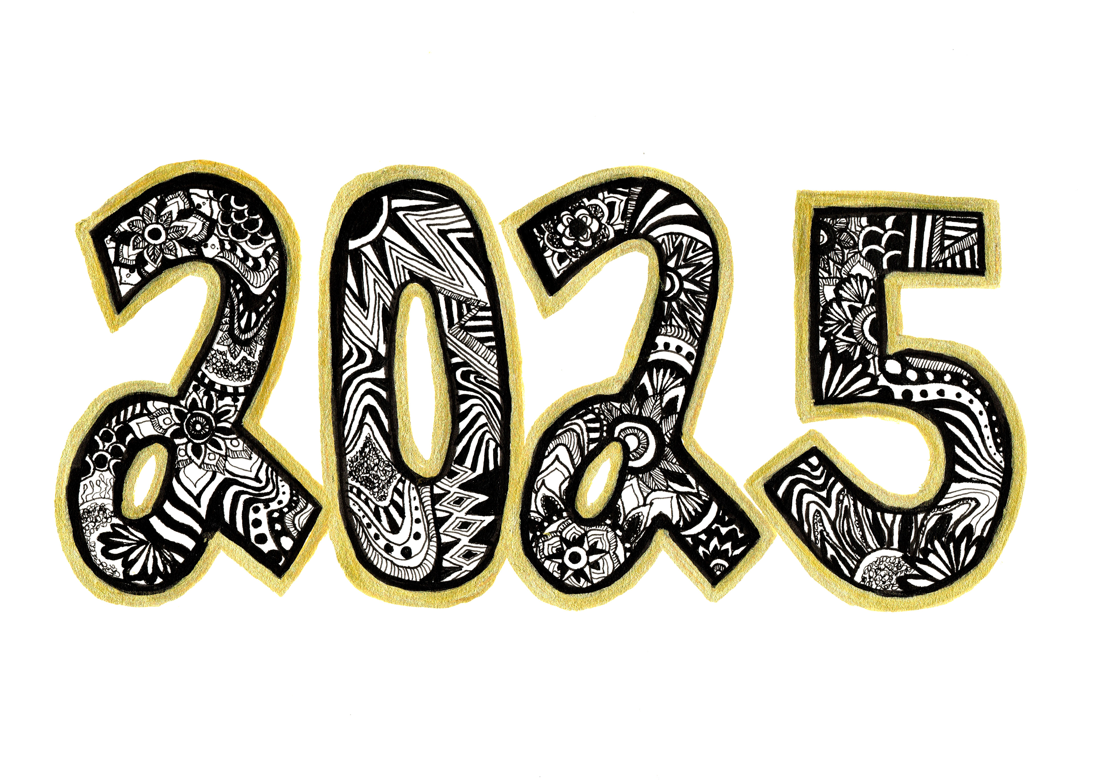 2025 New Years Design for Greeting Card