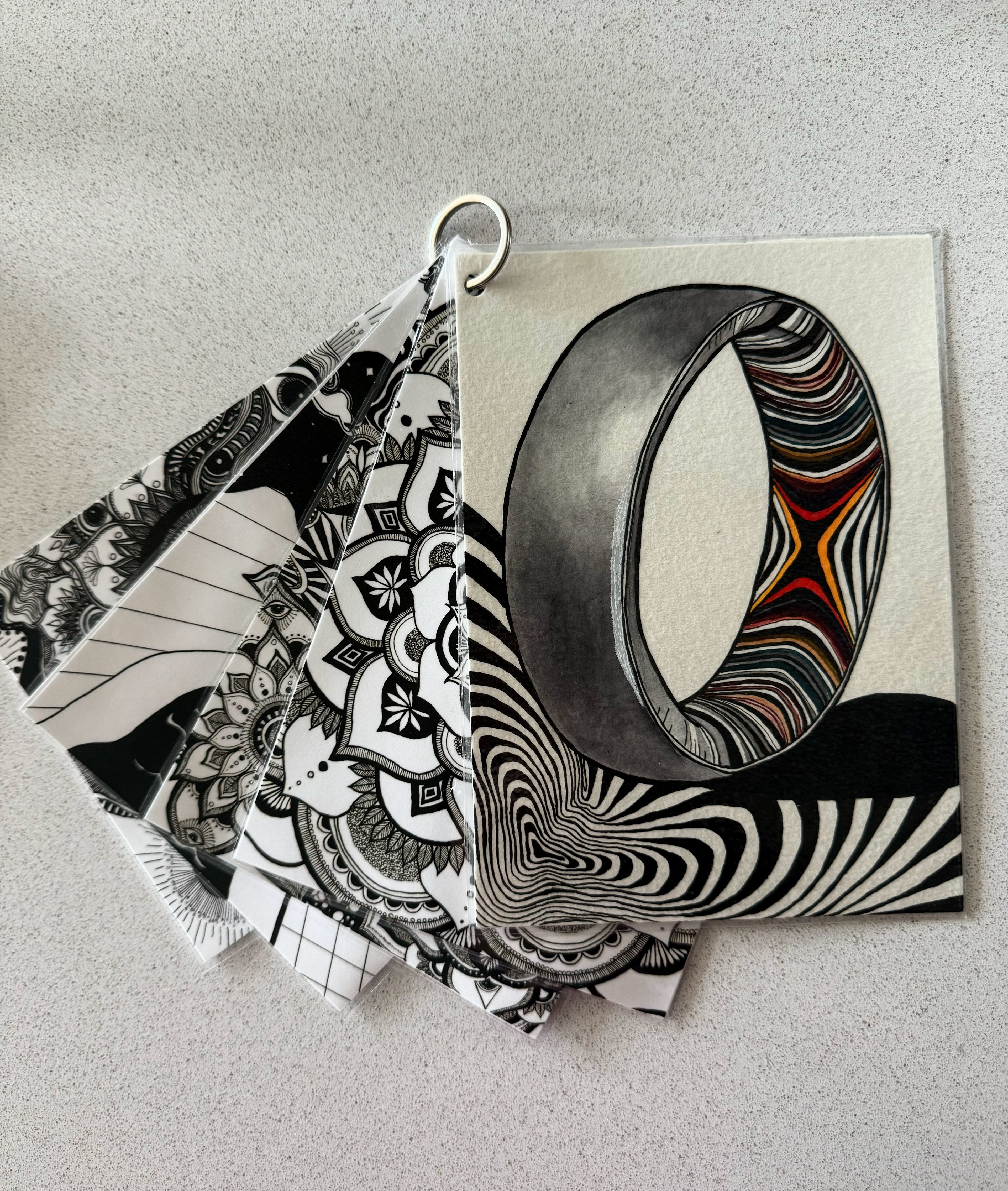 Baby Shower Gift - Custom Card Ring: Watercolor Ring + Laminated Prints 