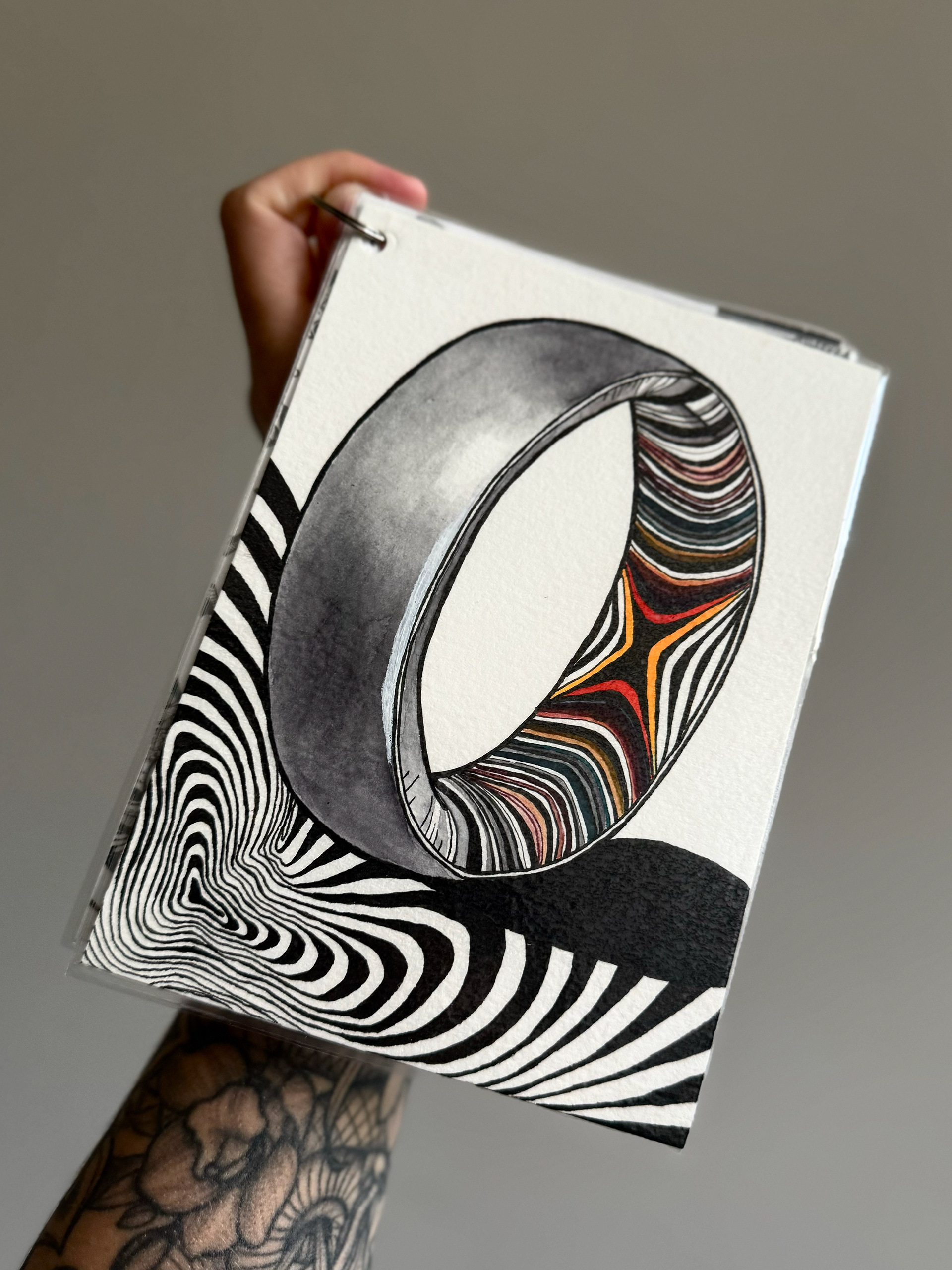 Watercolor Wedding Ring, laminated on a key ring