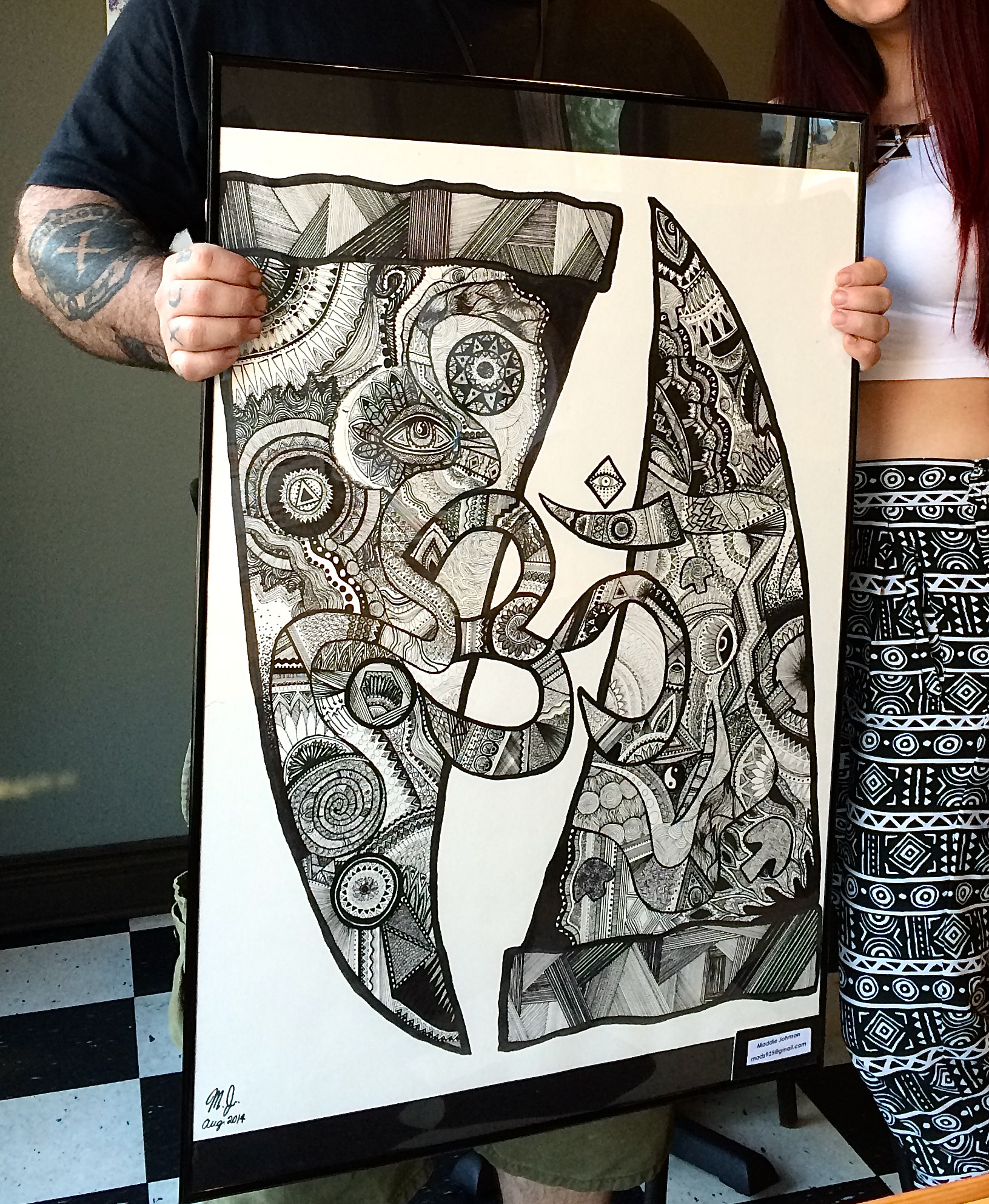 Zentangle Pizza for Buffalo, NY Restaurant, 2014