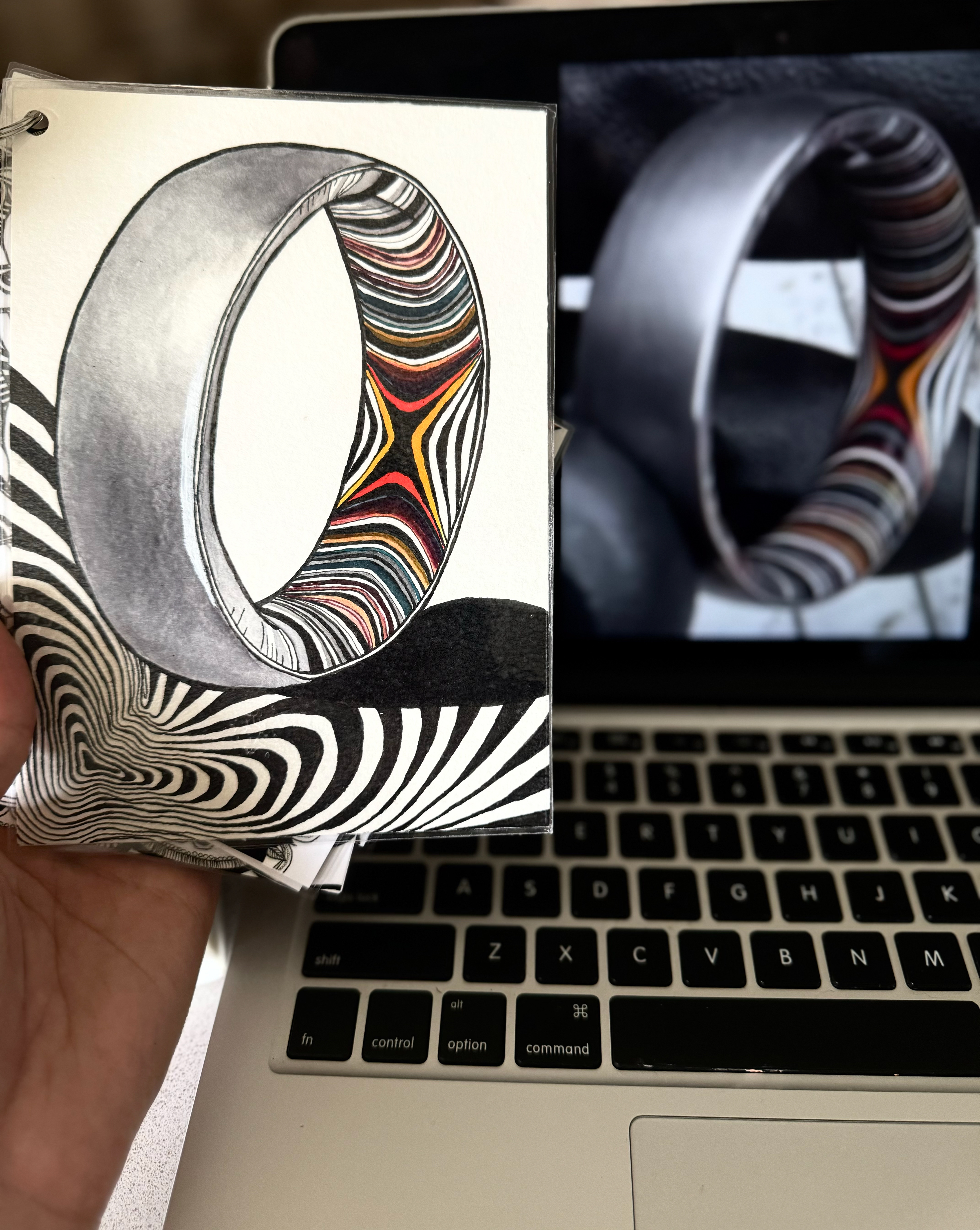 Watercolor Wedding Ring with reference image, 2024