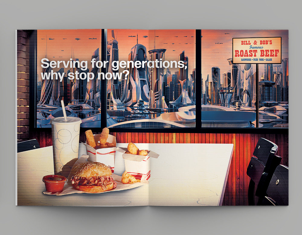 Future themed Magazine Ad Spread