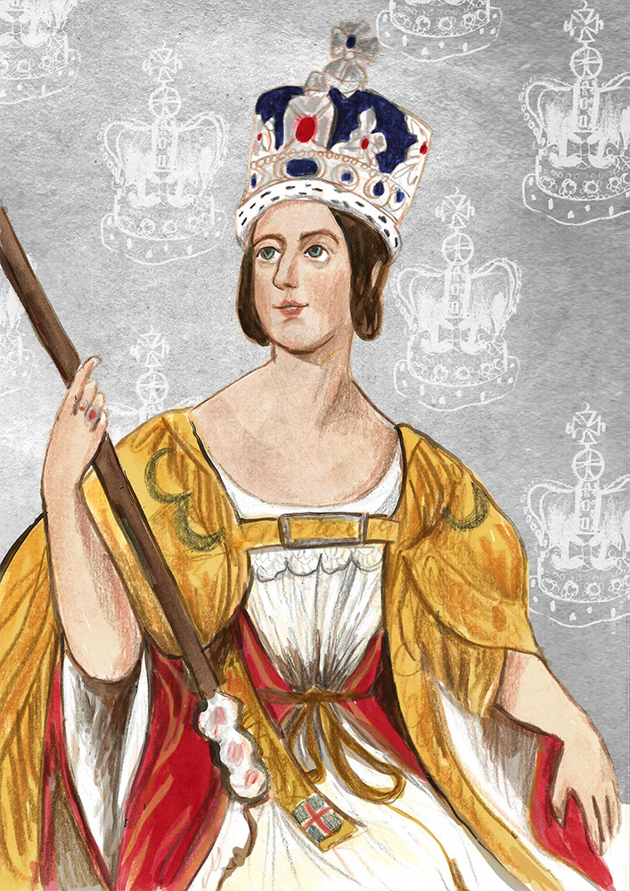 Illustration of Queen Victoria from The 1819 Baby Race zine. (Third-Hand History)