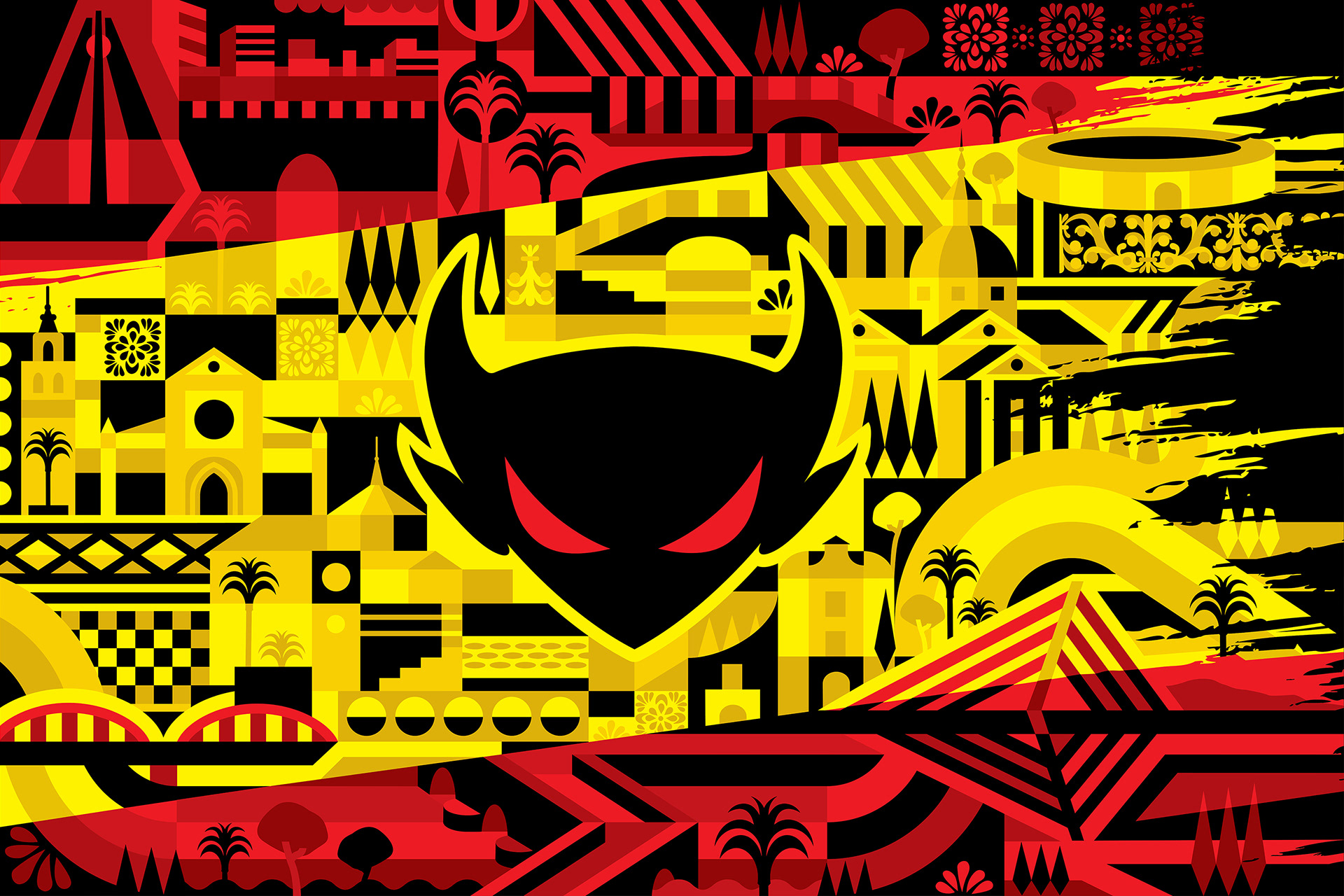 Talavera-themed flag design commissioned for the team office, 2019