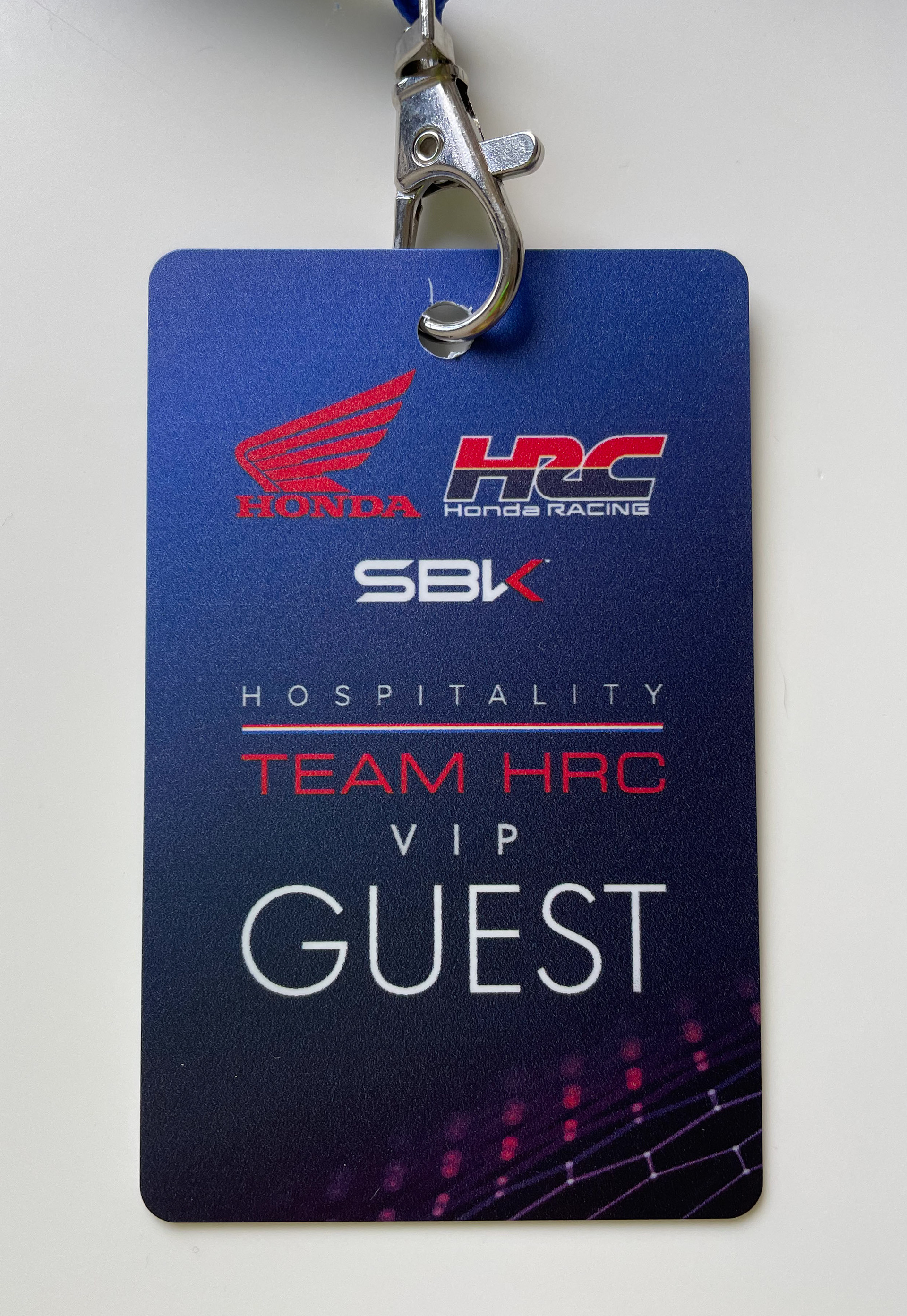 2022 Hospitality Pass design for HRC in WSBK