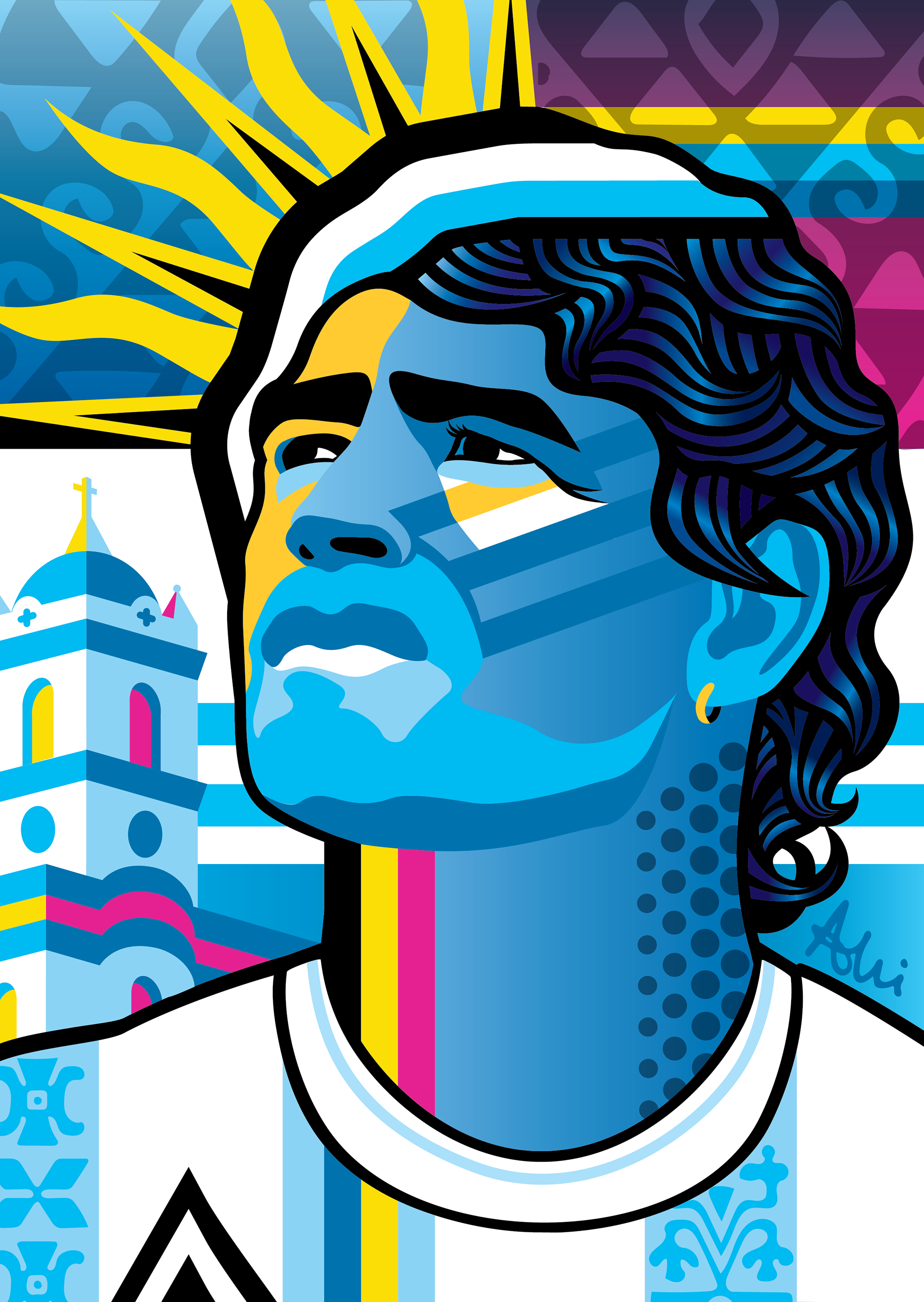 The competition to take part in the 2018 Tschutti Heftli World Cup sticker album started with submitting an illustration of Maradona. These pictures where then reviewed by a panel of judges and artists where selected to design player or fixture stickers.