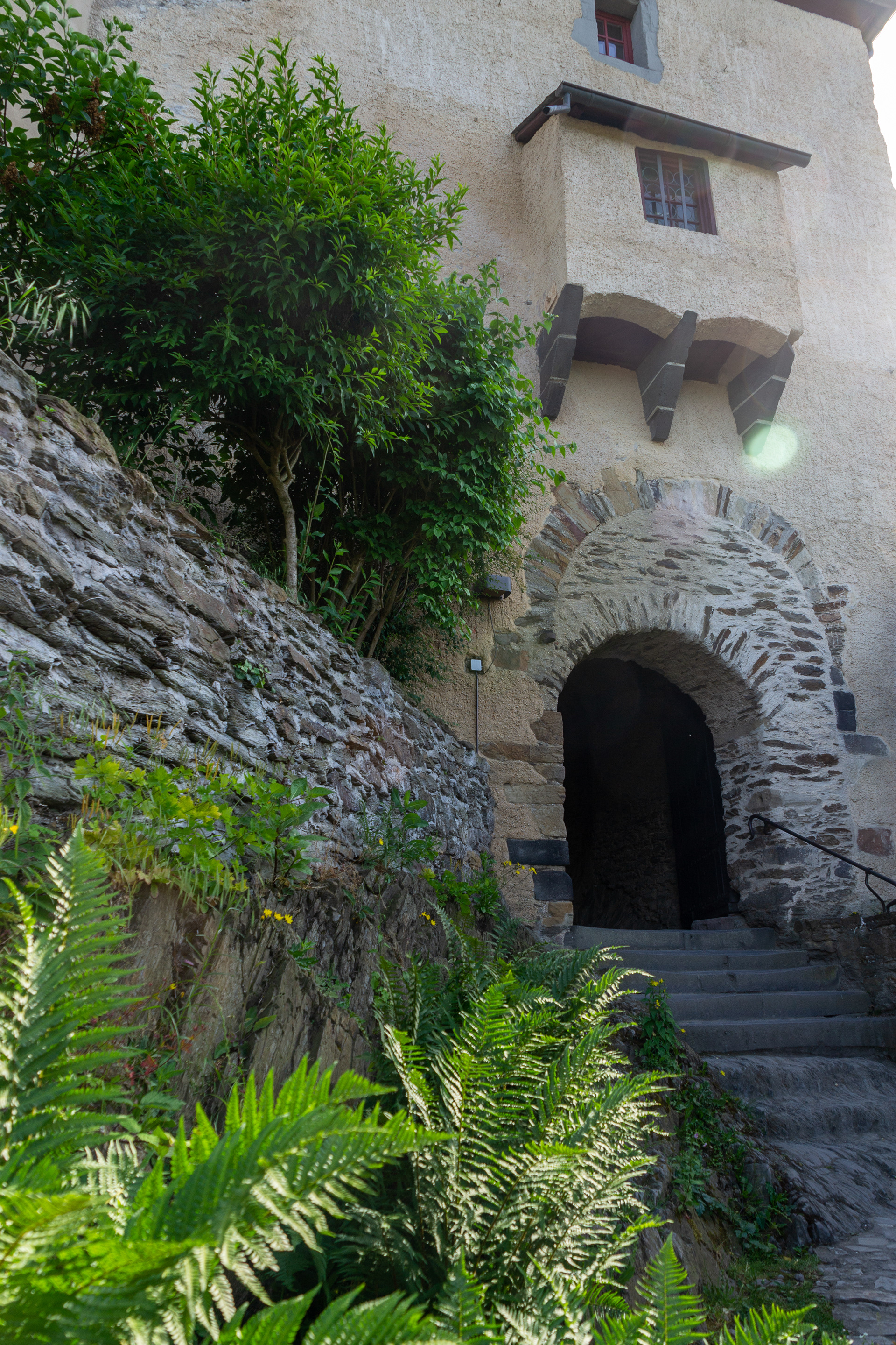 Entry into the castle is via steep, narrow and uneven steps.