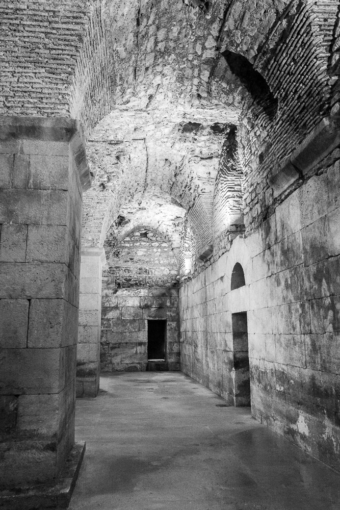 Inside the cellars of Diocletian's Palace.