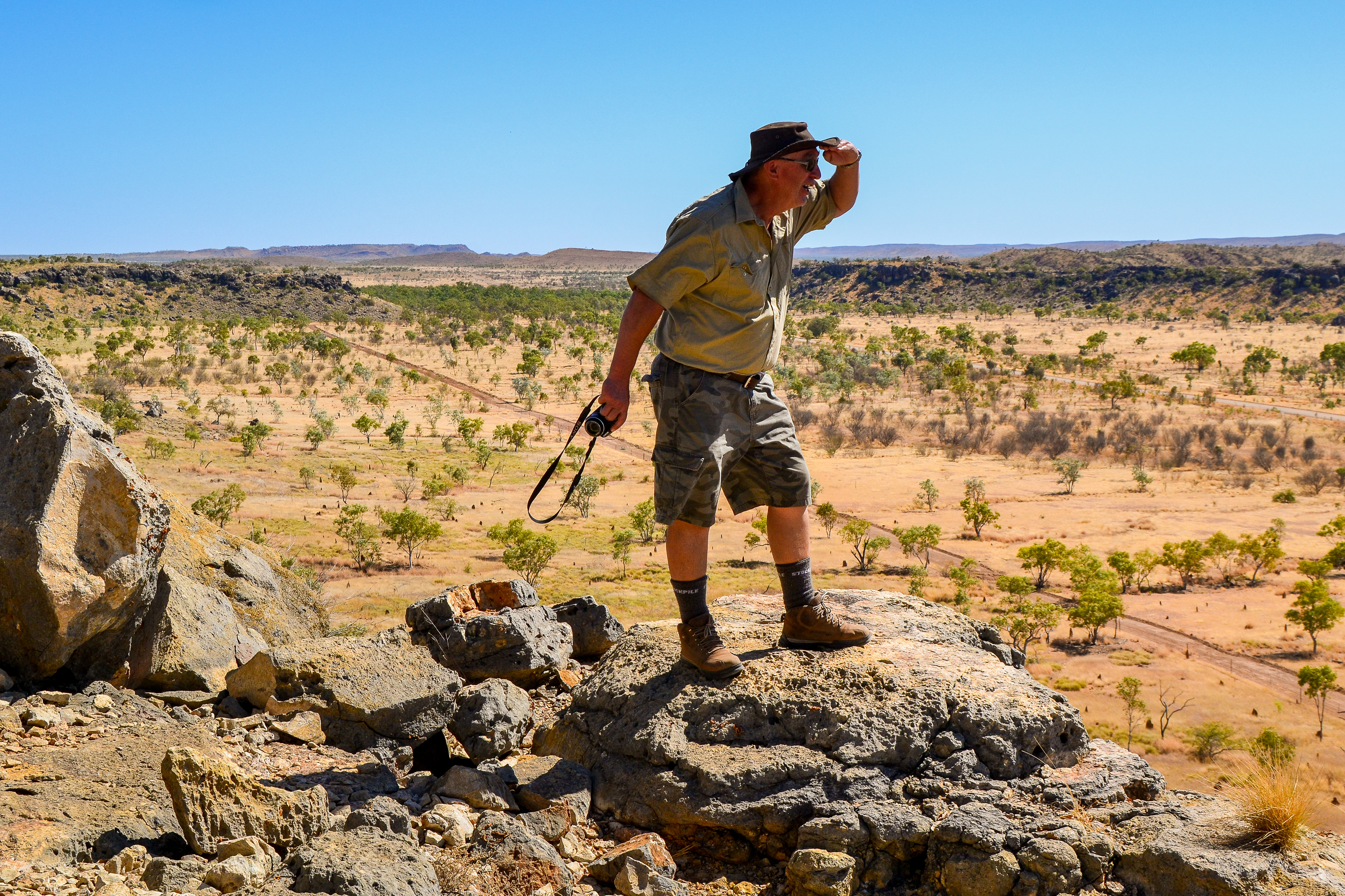 That intrepid explorer, "Timmsy" surveying the countryside.