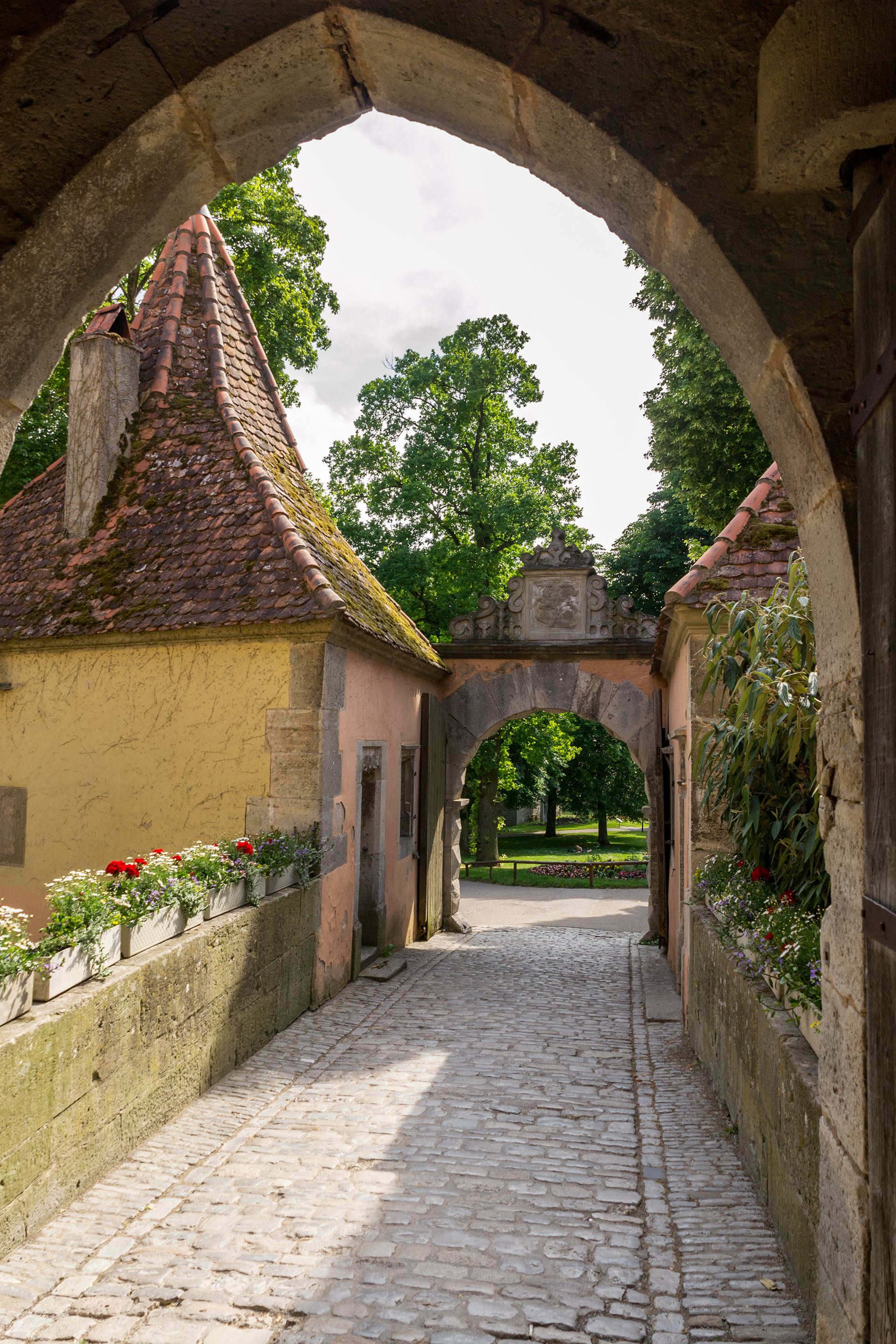 The outer gates of the Burgtor leads to the Castle Gardens.