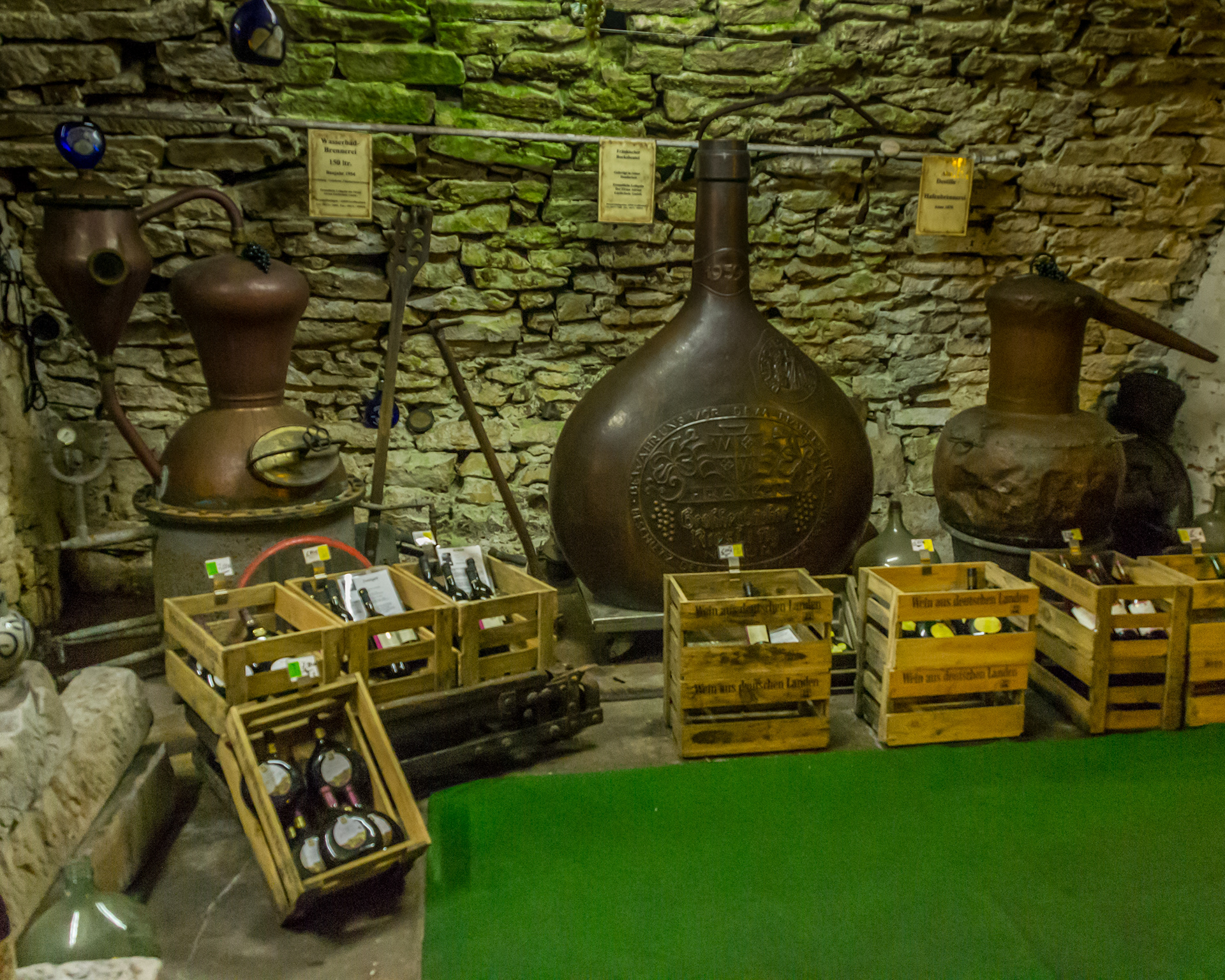 Ancient distillery equipment and storage urns.