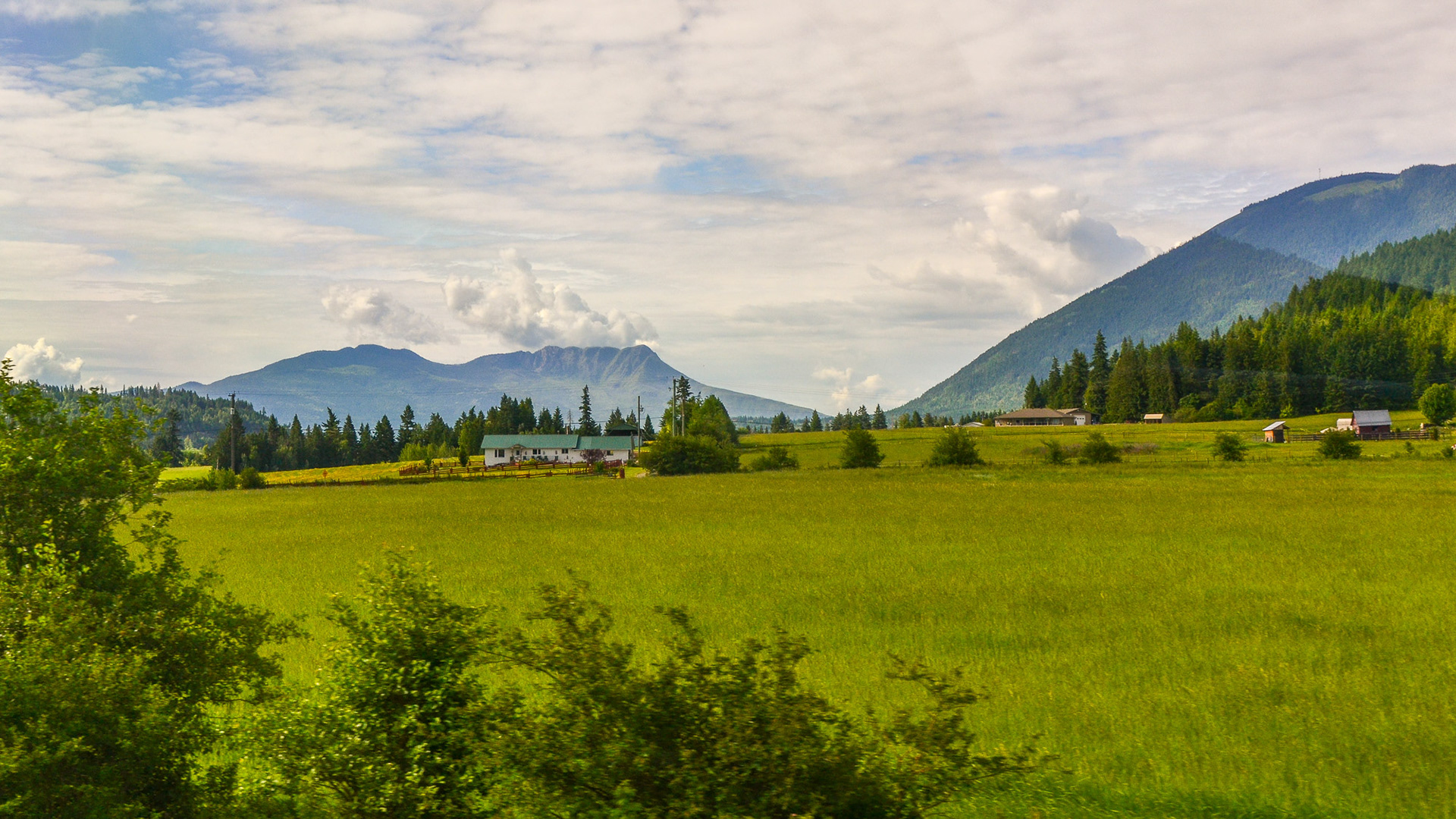 A typical picturesque ranch setting in the Canadian Rockies.
