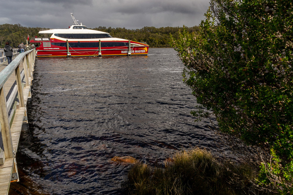 Tourist launches now visit Sarah Island.
