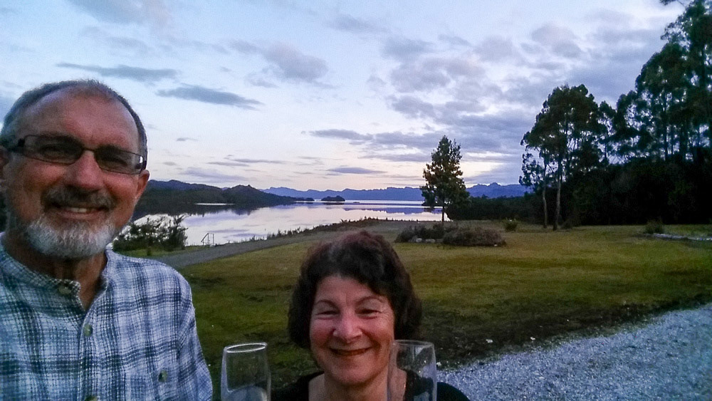 Sundowners before our anniversary dinner at the Wilderness Lodge.