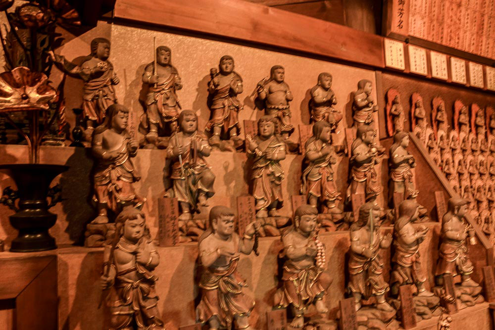 Inside Daishō-in historic Japanese Buddhist temple.