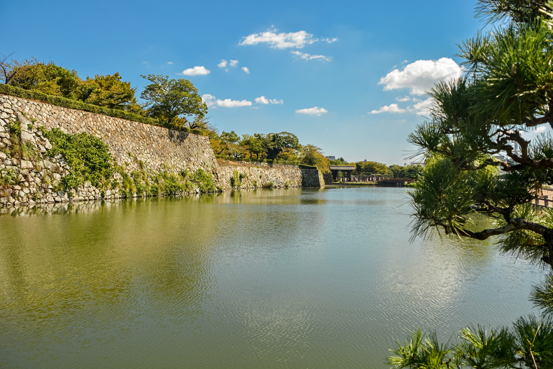 One of the surviving inner moats surrounding the castle complex.