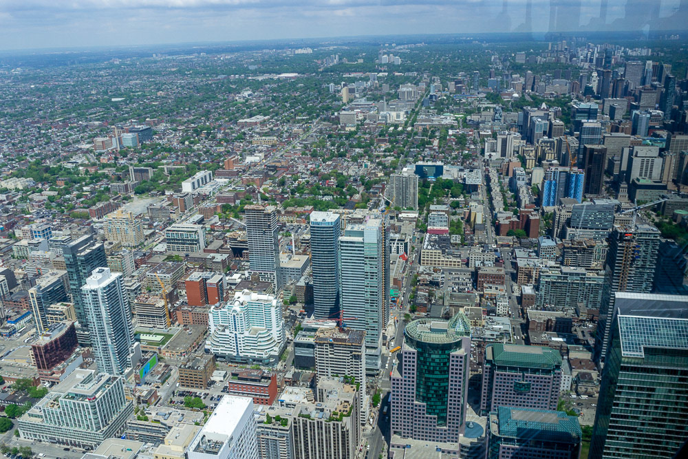 A birdseye view to the north from the CN Tower.