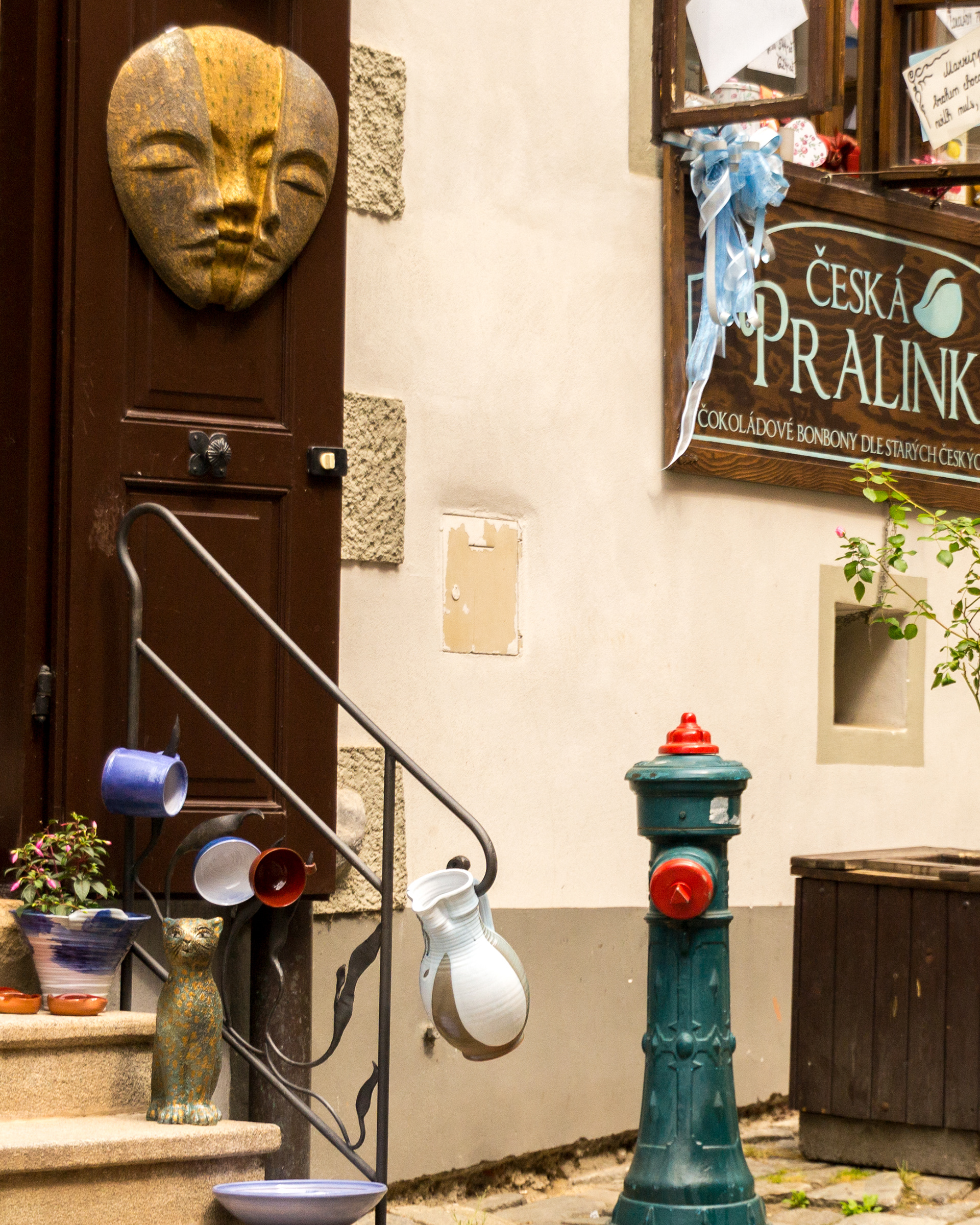 Eclectic displays of souvenirs on display.