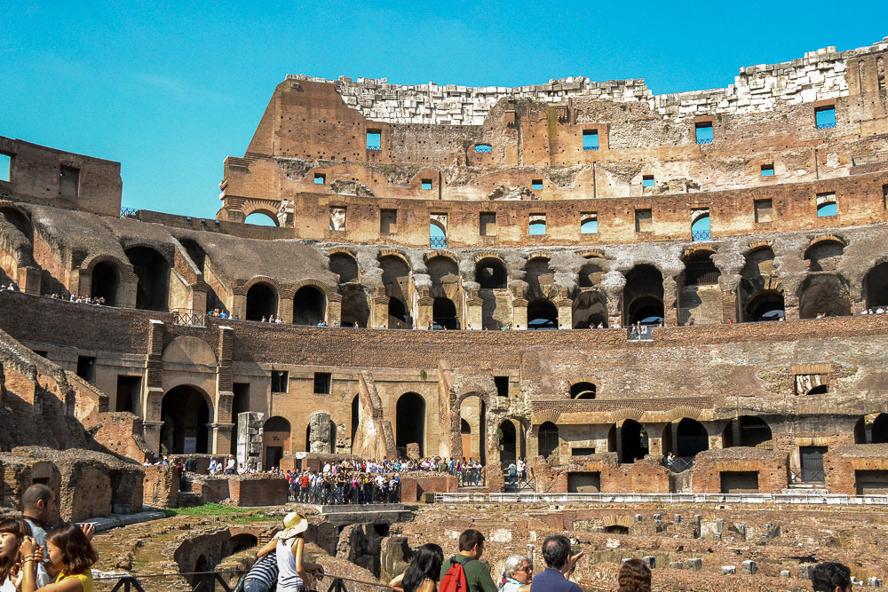 The scale and magnitude inside are evidenced by hoards of tourists swallowed in the vast space. Up to 55,000 spectators could be accommodated.