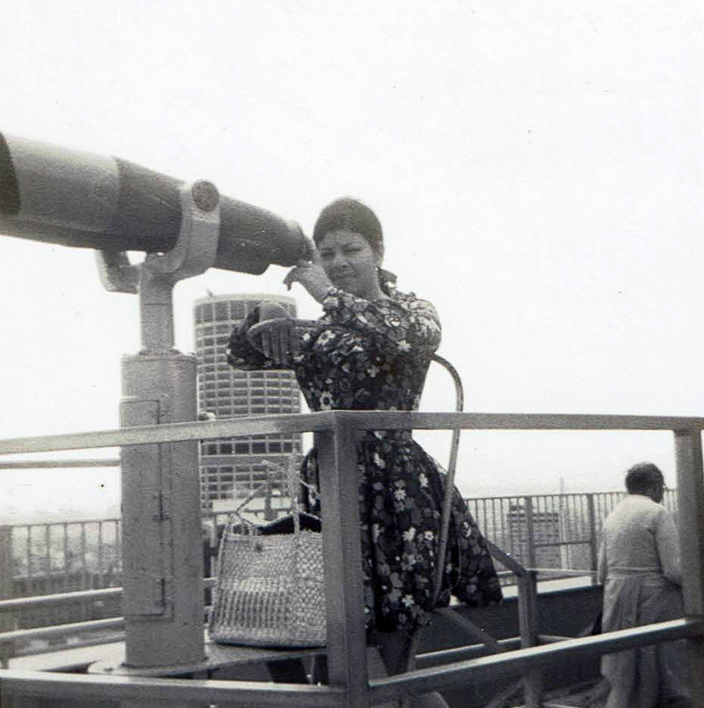 Cheryl - looking out from AMP building Sydney 14-4-69