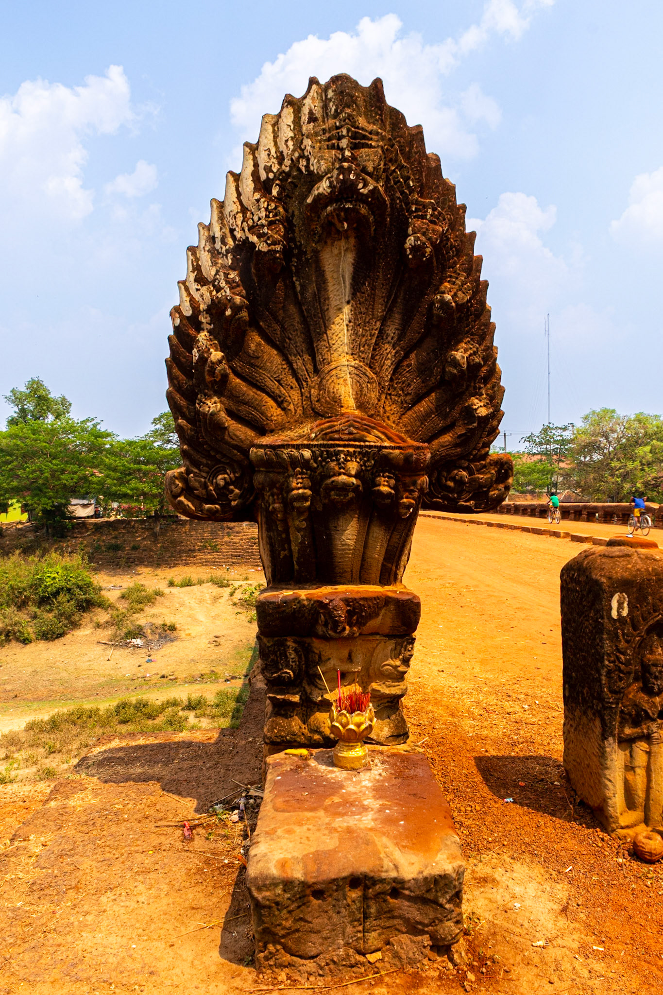 Naga statues at the bridge abutments.