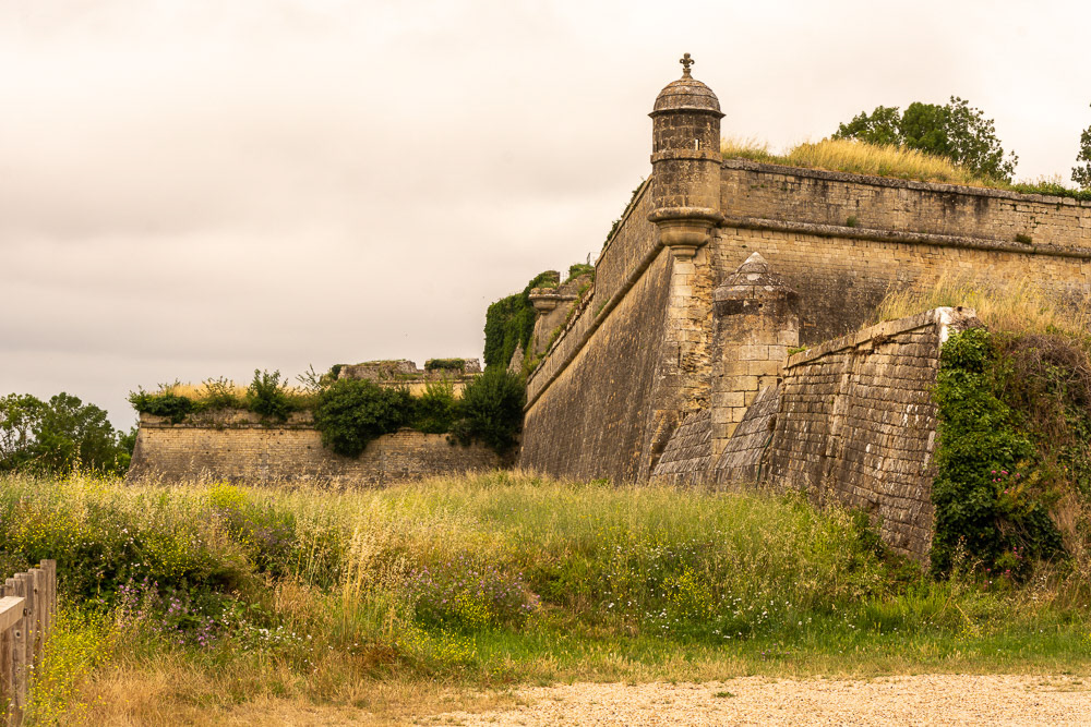 Fortified walls of Blaye Citadel - one of the fortifications that together with Fort Medoc and Fort Paté formed a defense system built on the Gironde estuary for the protection of Bordeaux.