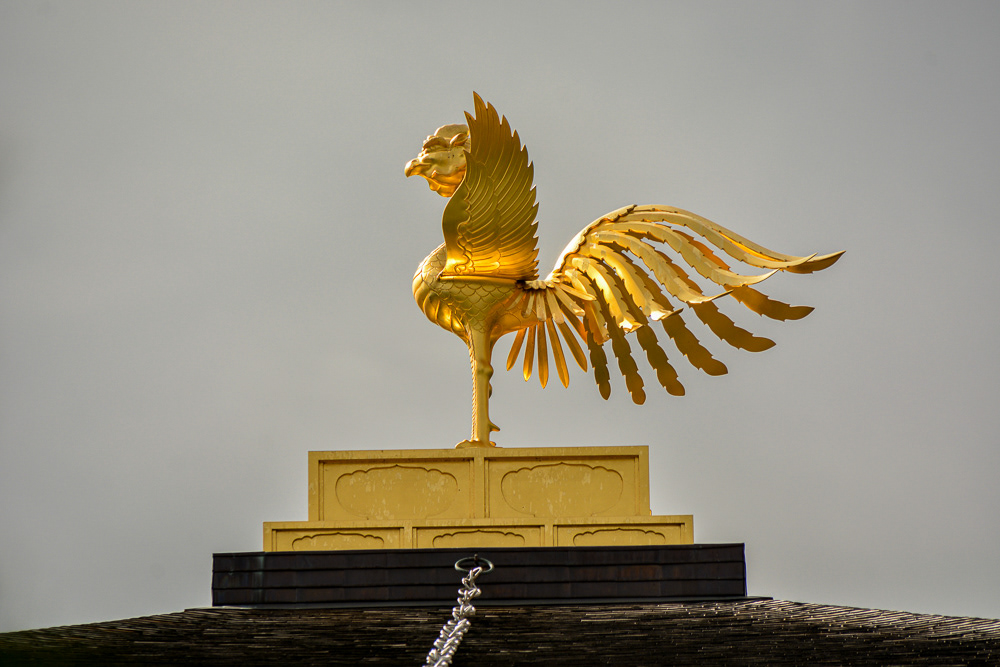 The garuda (phoenix-like bird in hindu/buddhist mythology) on the top of Kinkaku-ji.