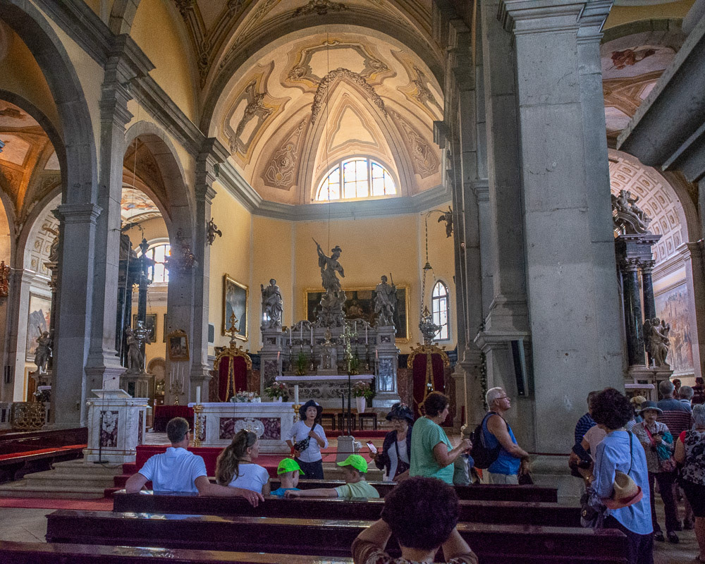 Inside the Baroque church of St Euphemia.