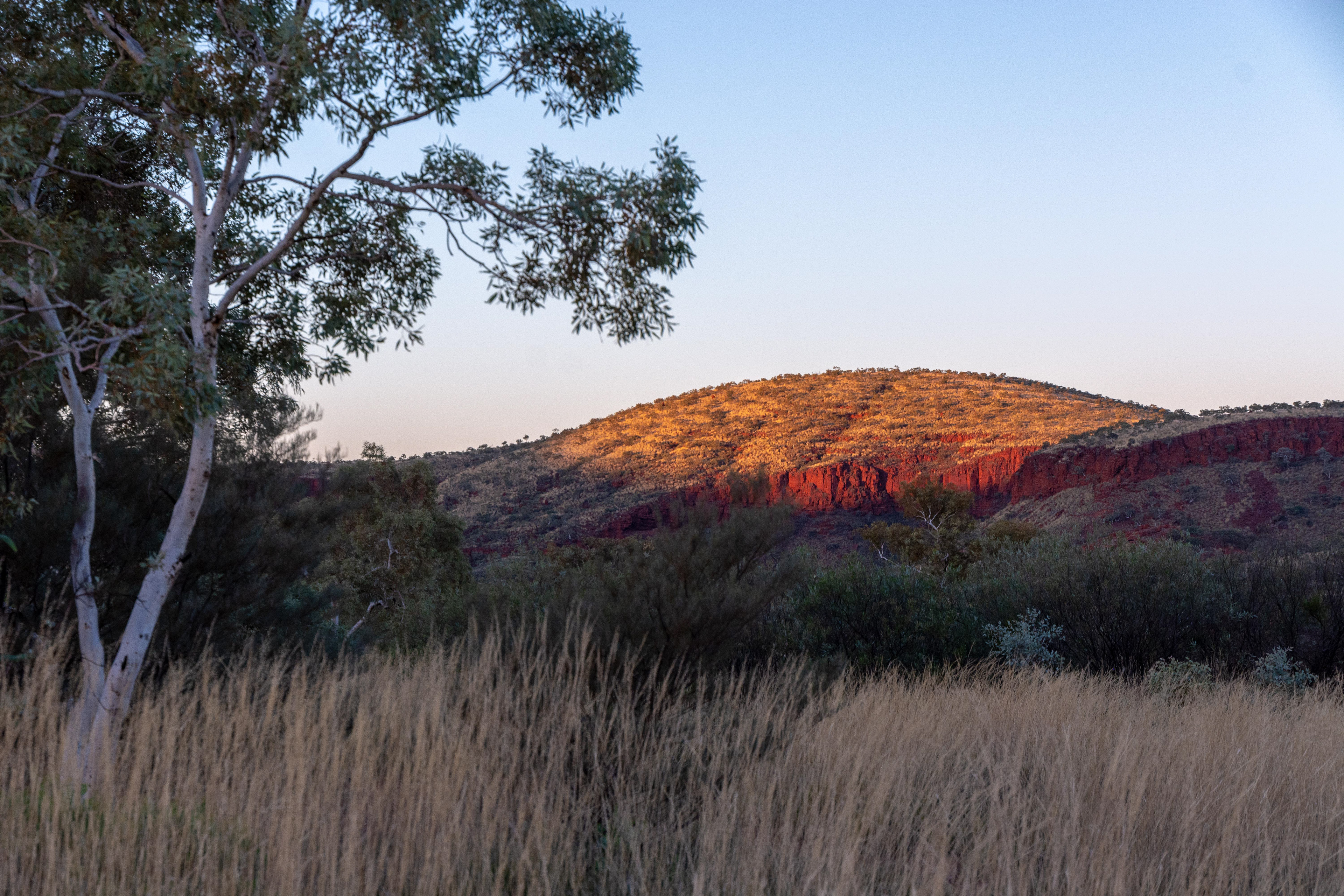 Last rays of the day highlight the hills......