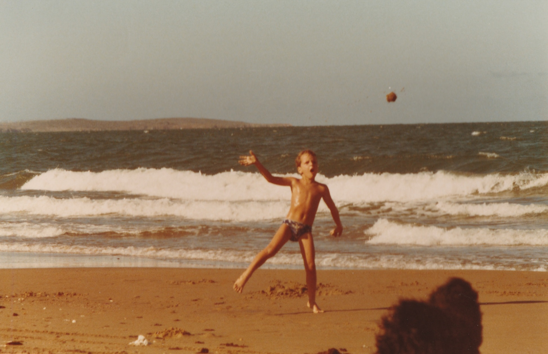 Matt and Razz playing catch - Lammermoor beach, Yeppoon