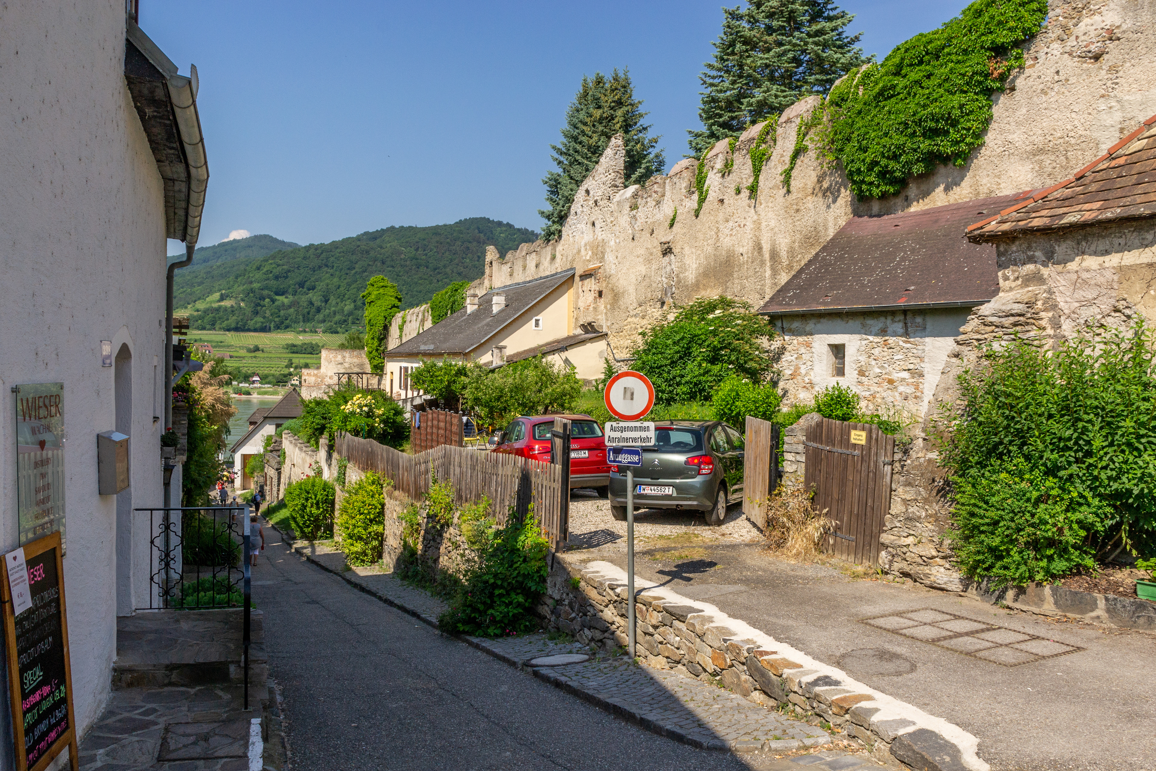 Fortified stone walls help retain the medieval character of Durnstein.