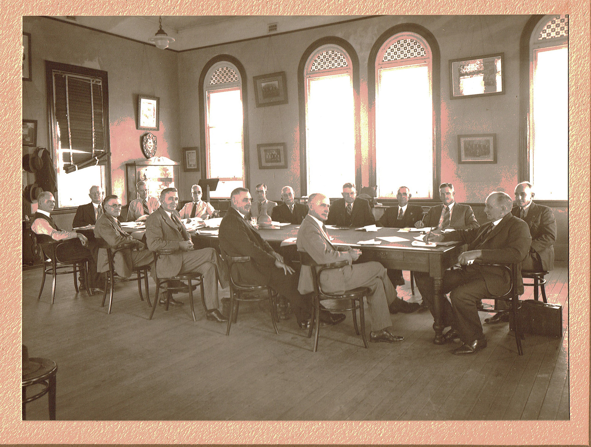 Bill (rear 2nd from R) Port Curtis Dairy Board Meeting.