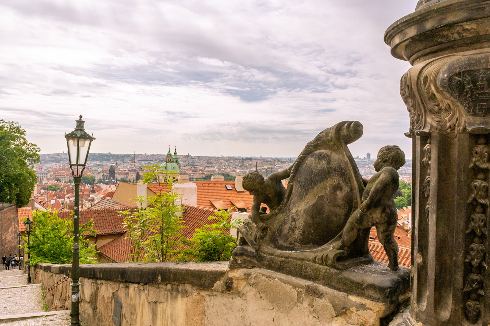 One of the many views over Prague from the stairs leading to Castle