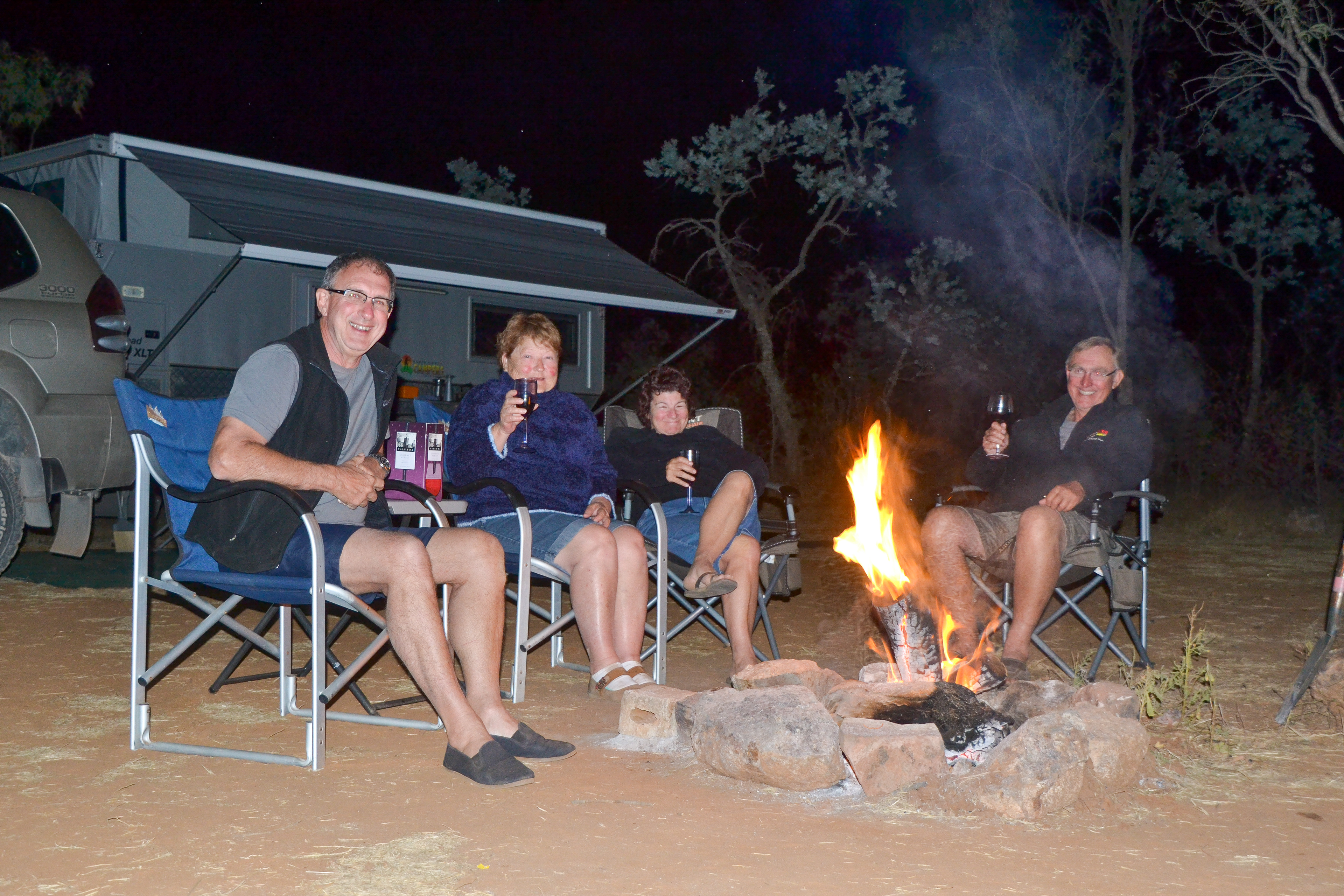 Enjoying a campfire "red".