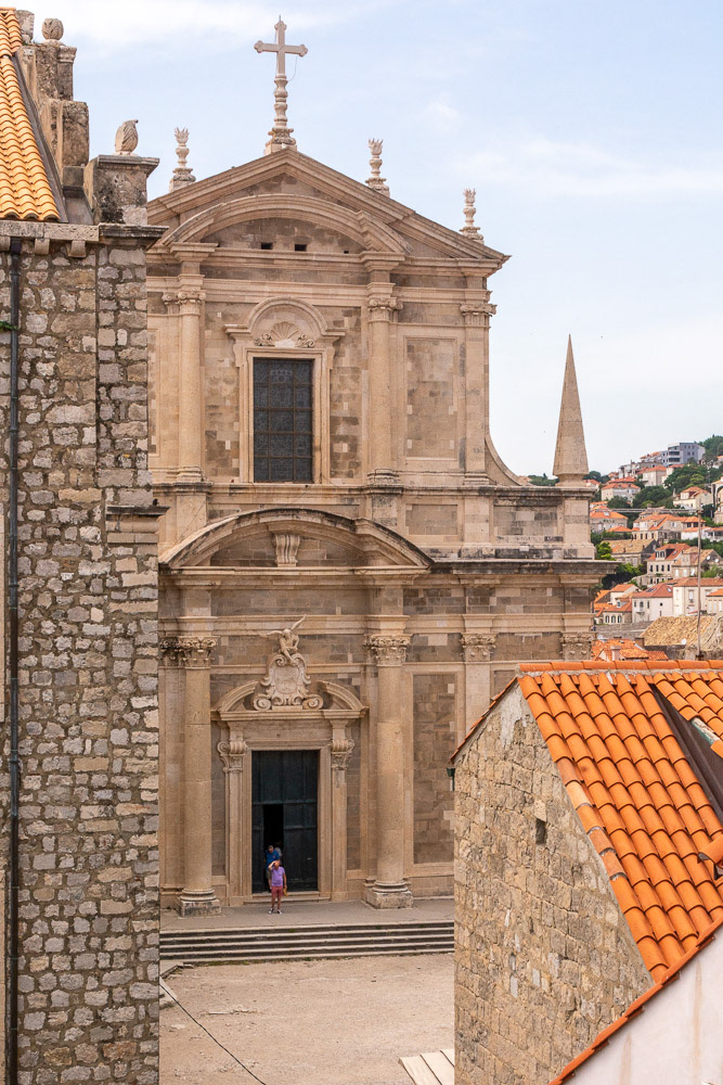 St Ignatius church at the top of a broad flight of stairs, this Jesuit church was built in the baroque style between 1699 and 1725.