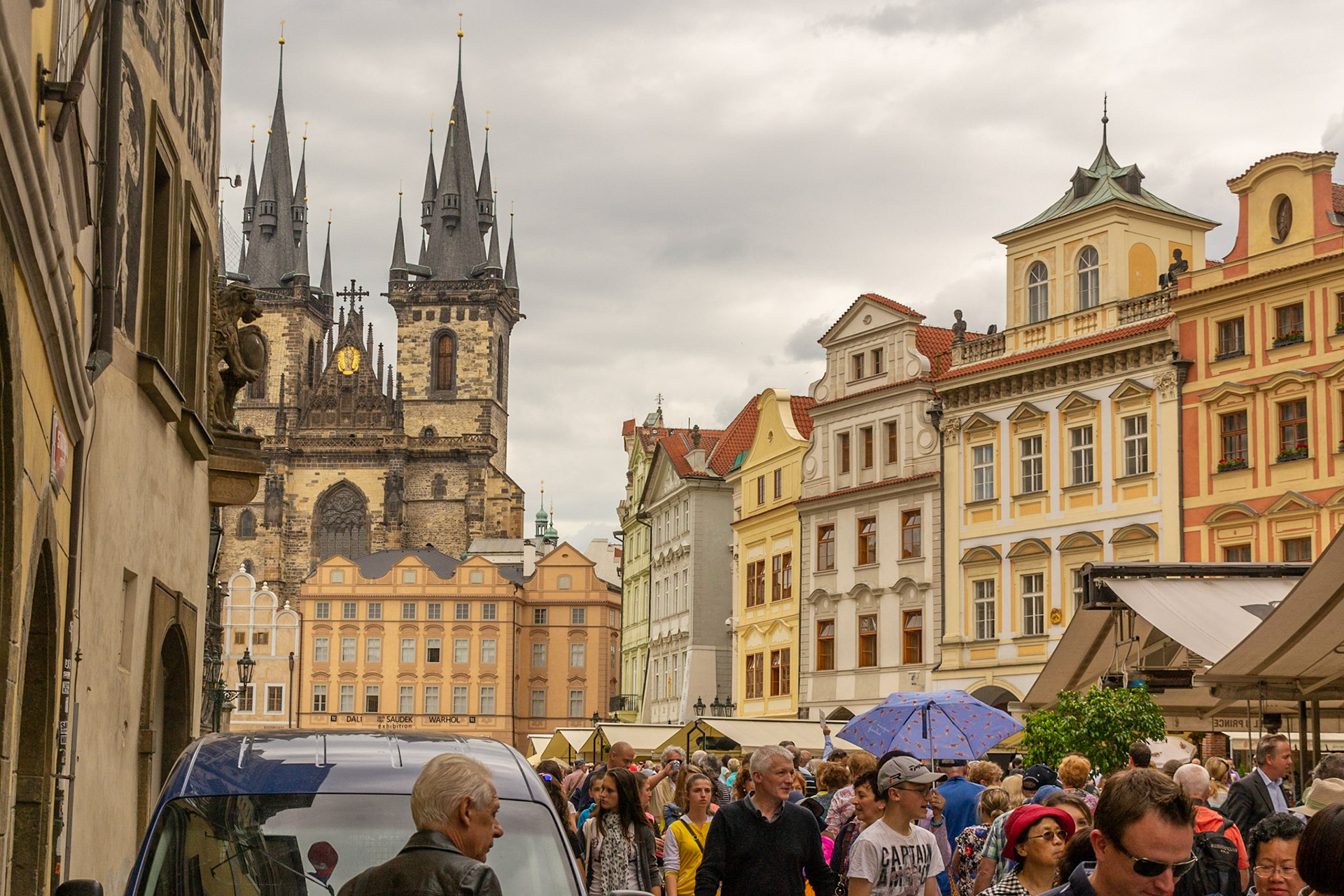 Tourists crowd the streets of the Old Town -
